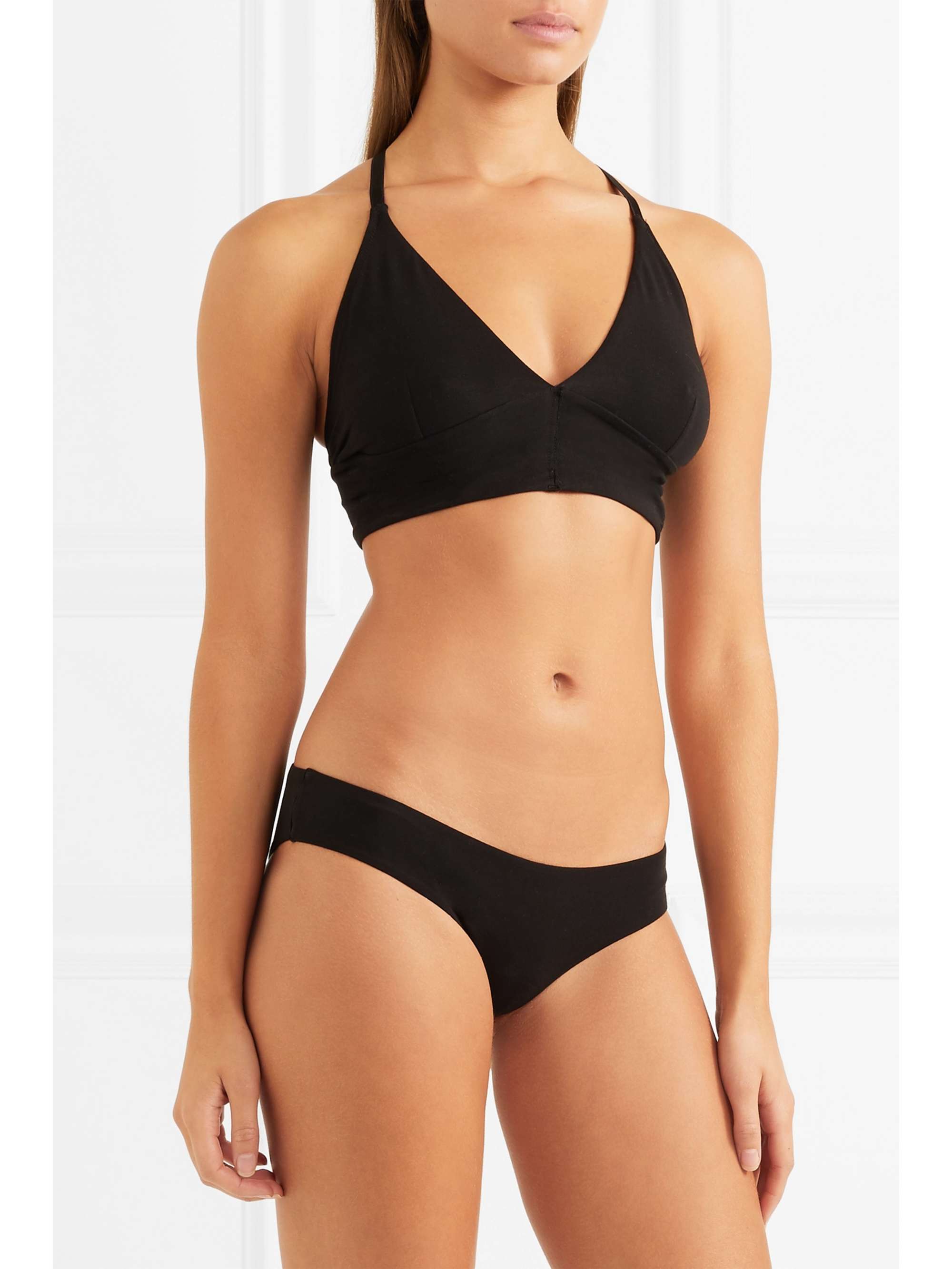 + NET SUSTAIN Helen set of two organic Pima cotton-blend jersey soft-cup triangle bras view