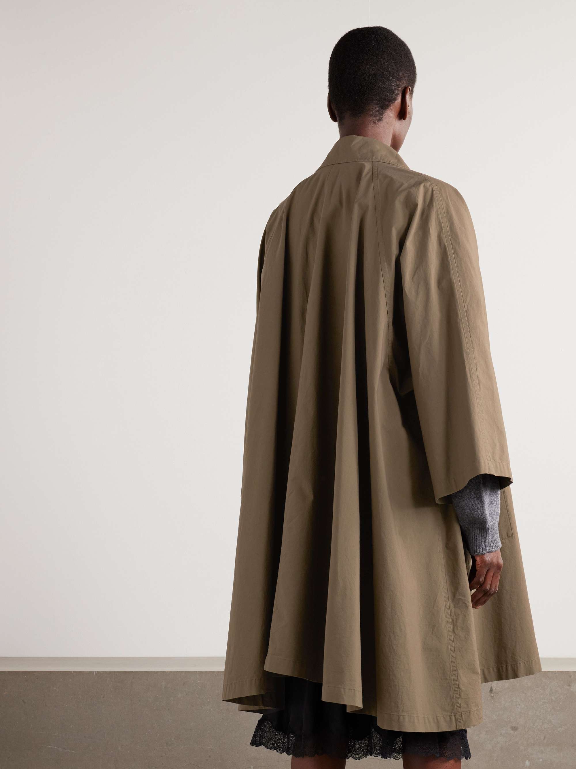 Leins oversized pleated cotton-poplin trench coat view