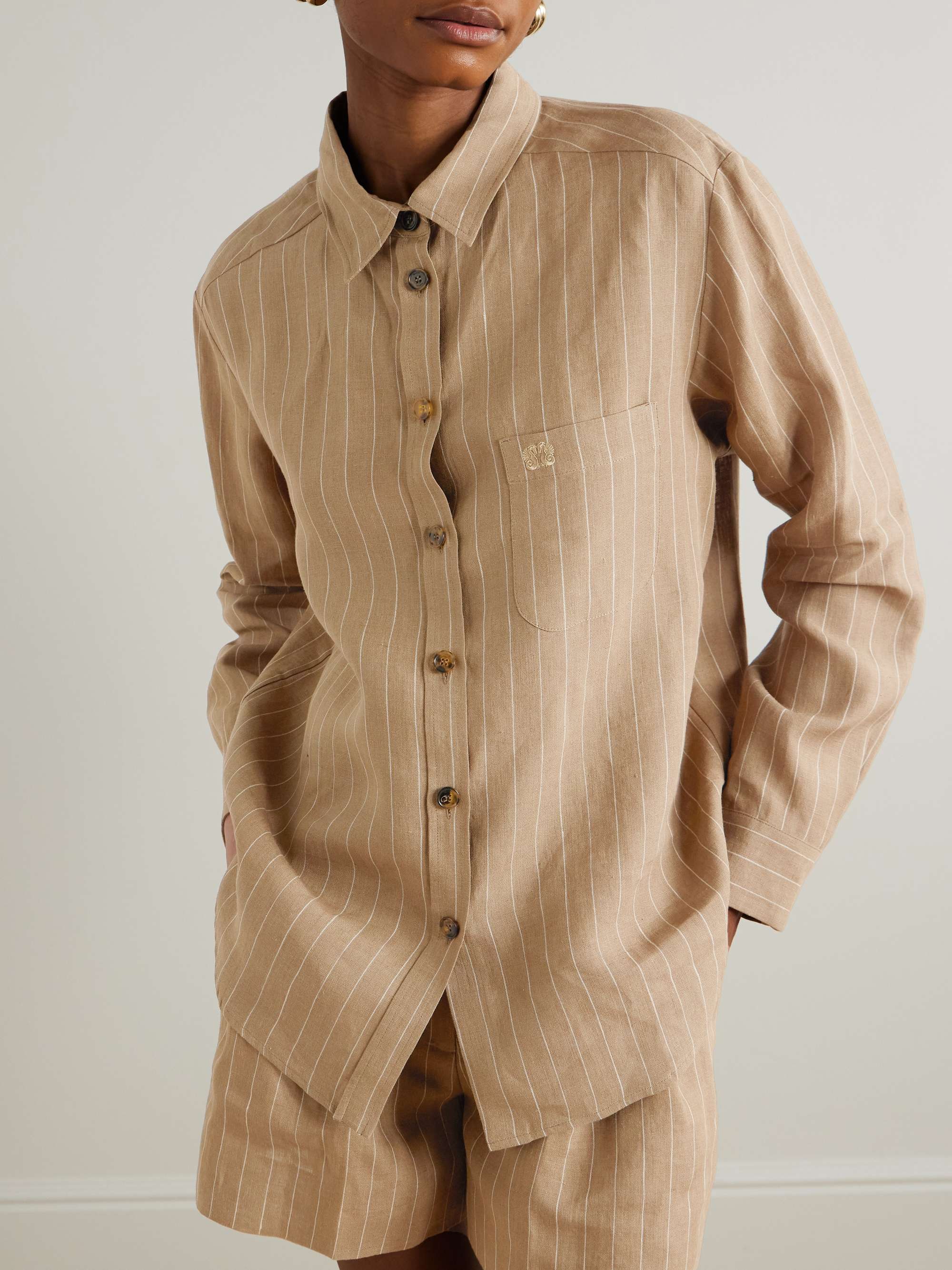 Heretique Anabas pinstriped linen shirt view