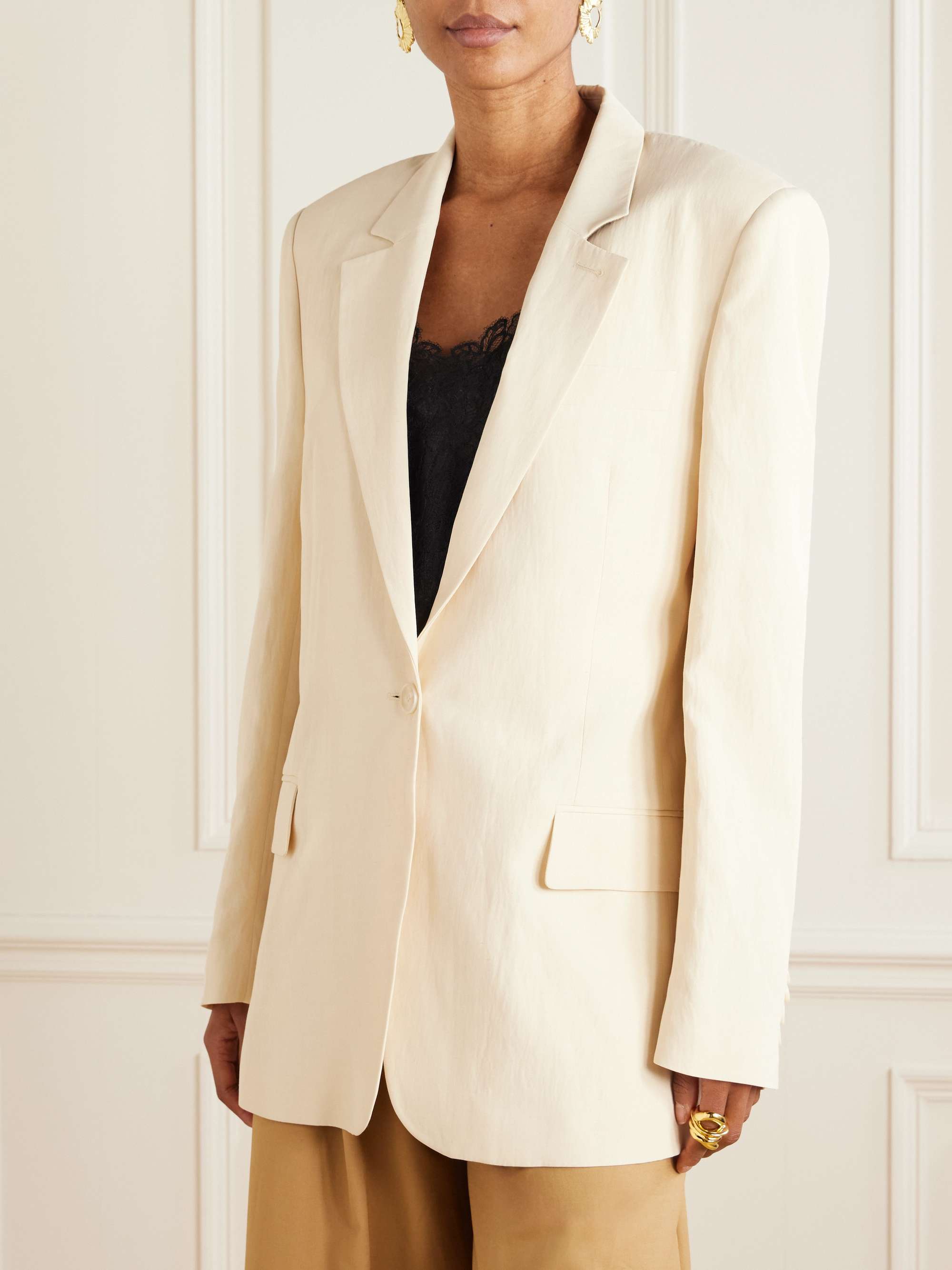 Oversized woven blazer view