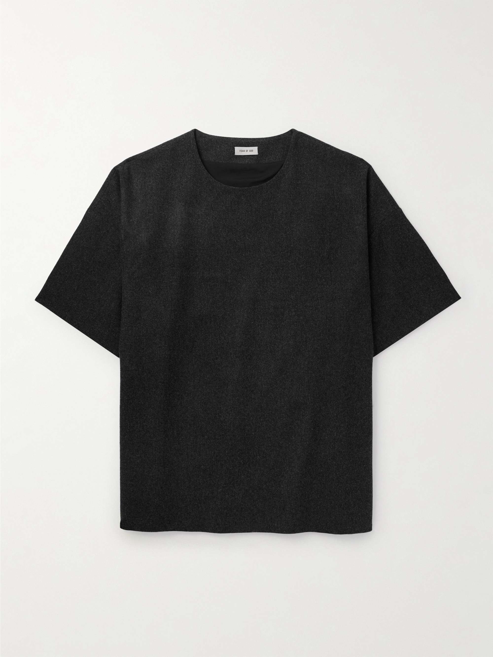 Logo-Appliquéd Wool-Blend Flannel T-Shirt view