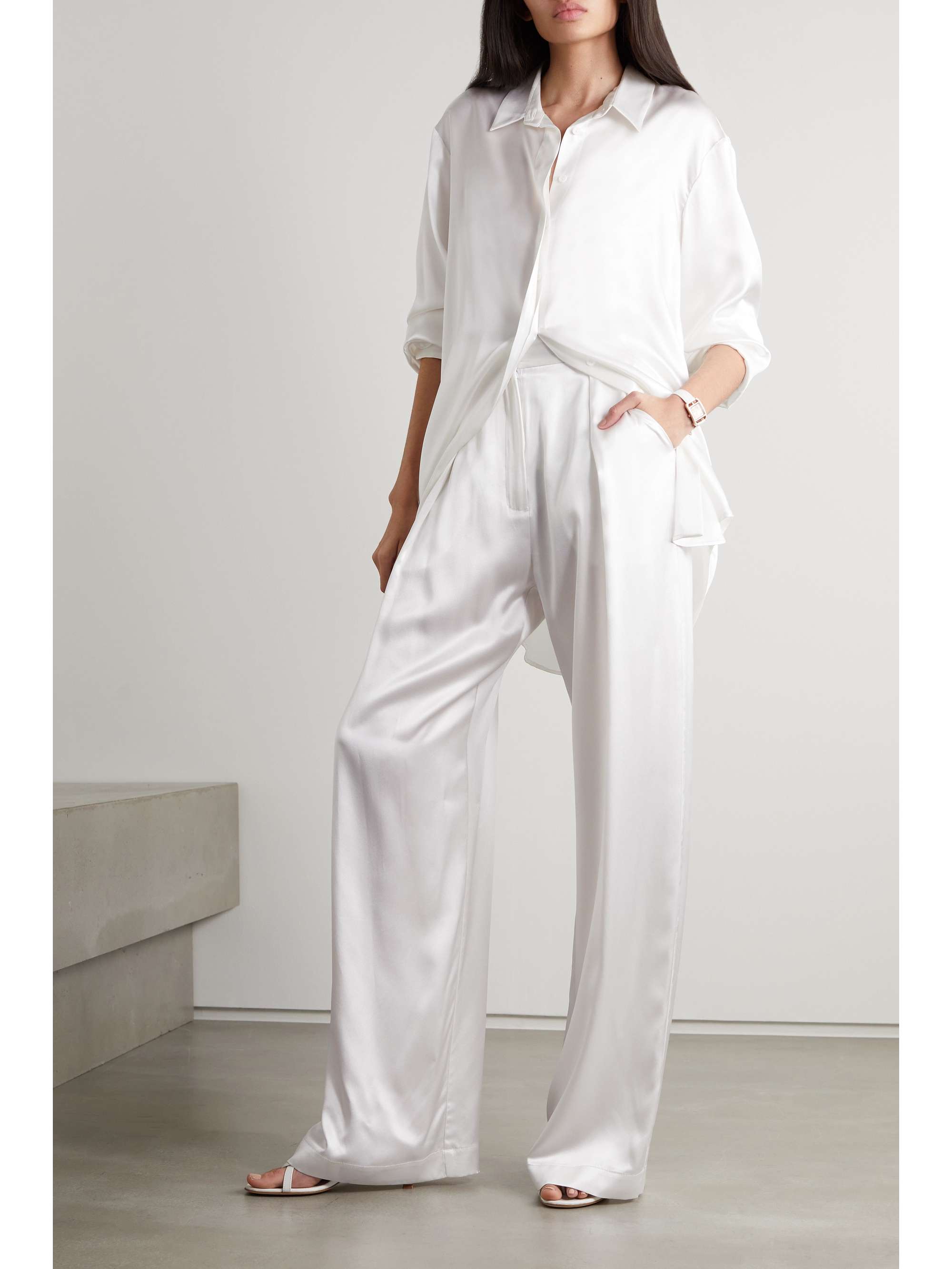 Boy silk-satin wide-leg pants view