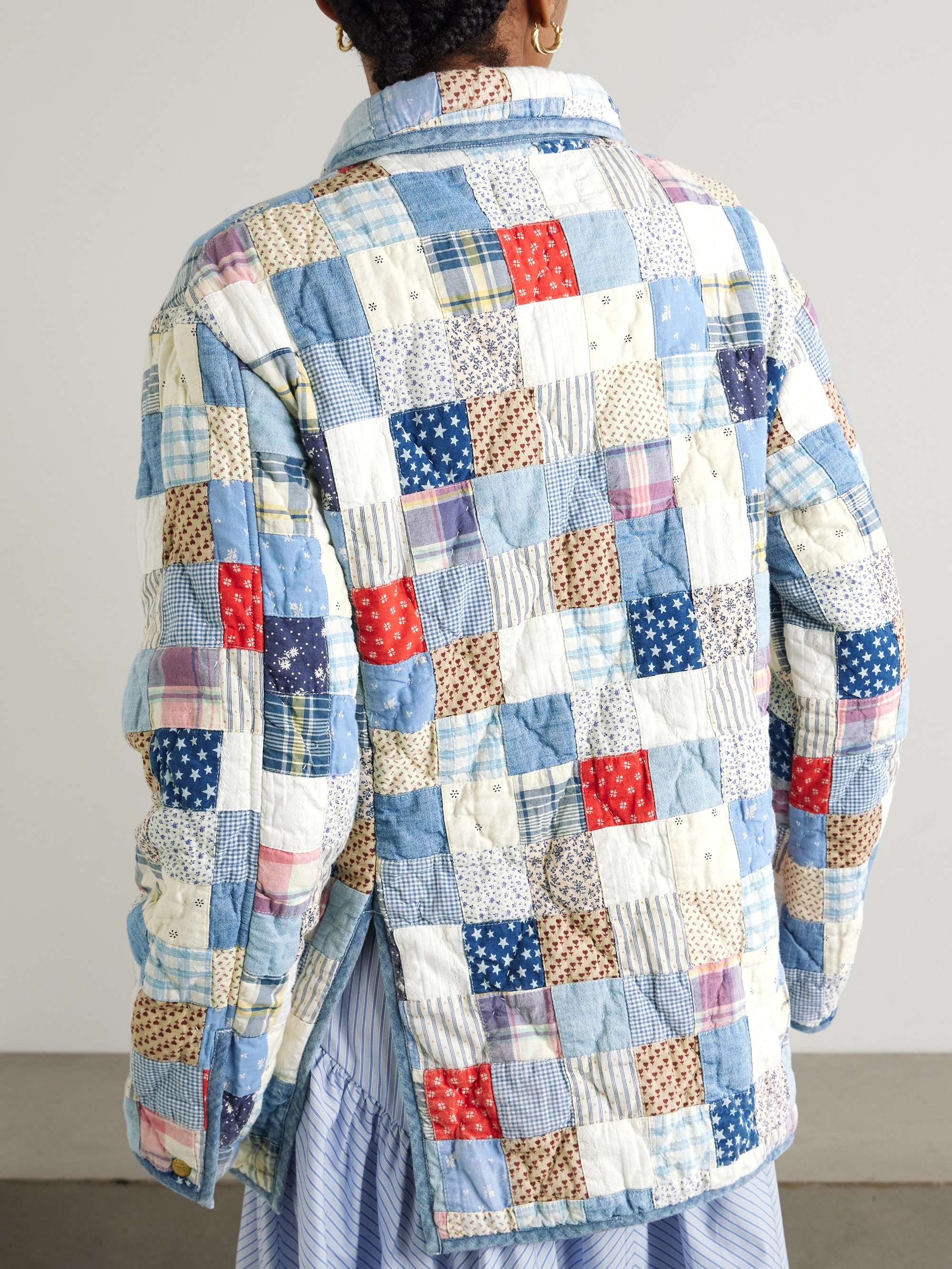 Patchwork quilted printed cotton jacket view