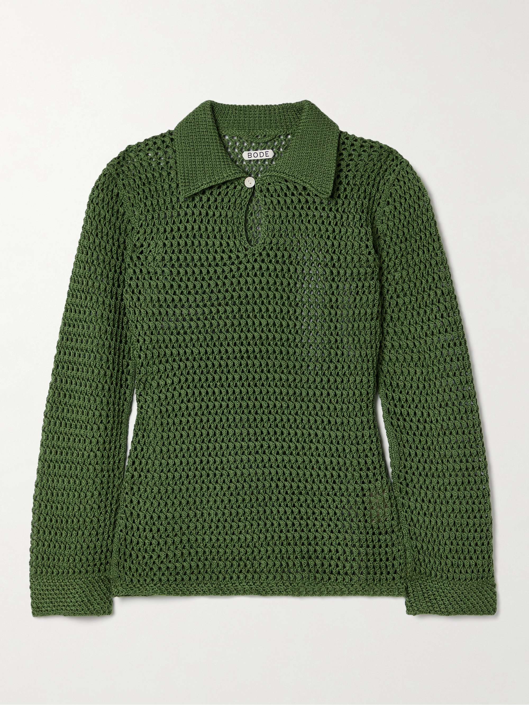 Willows crocheted cotton polo shirt view