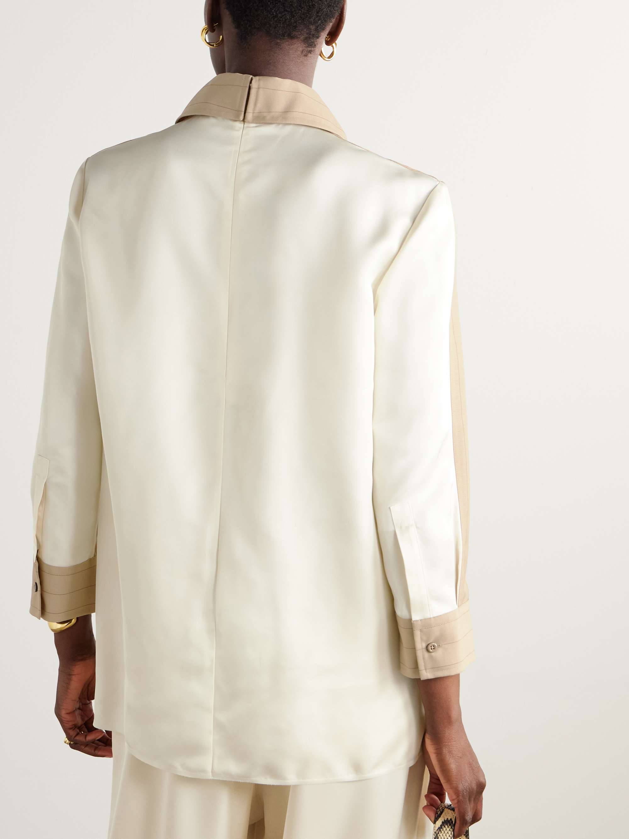 Pinstriped wool and mohair-blend blouse view