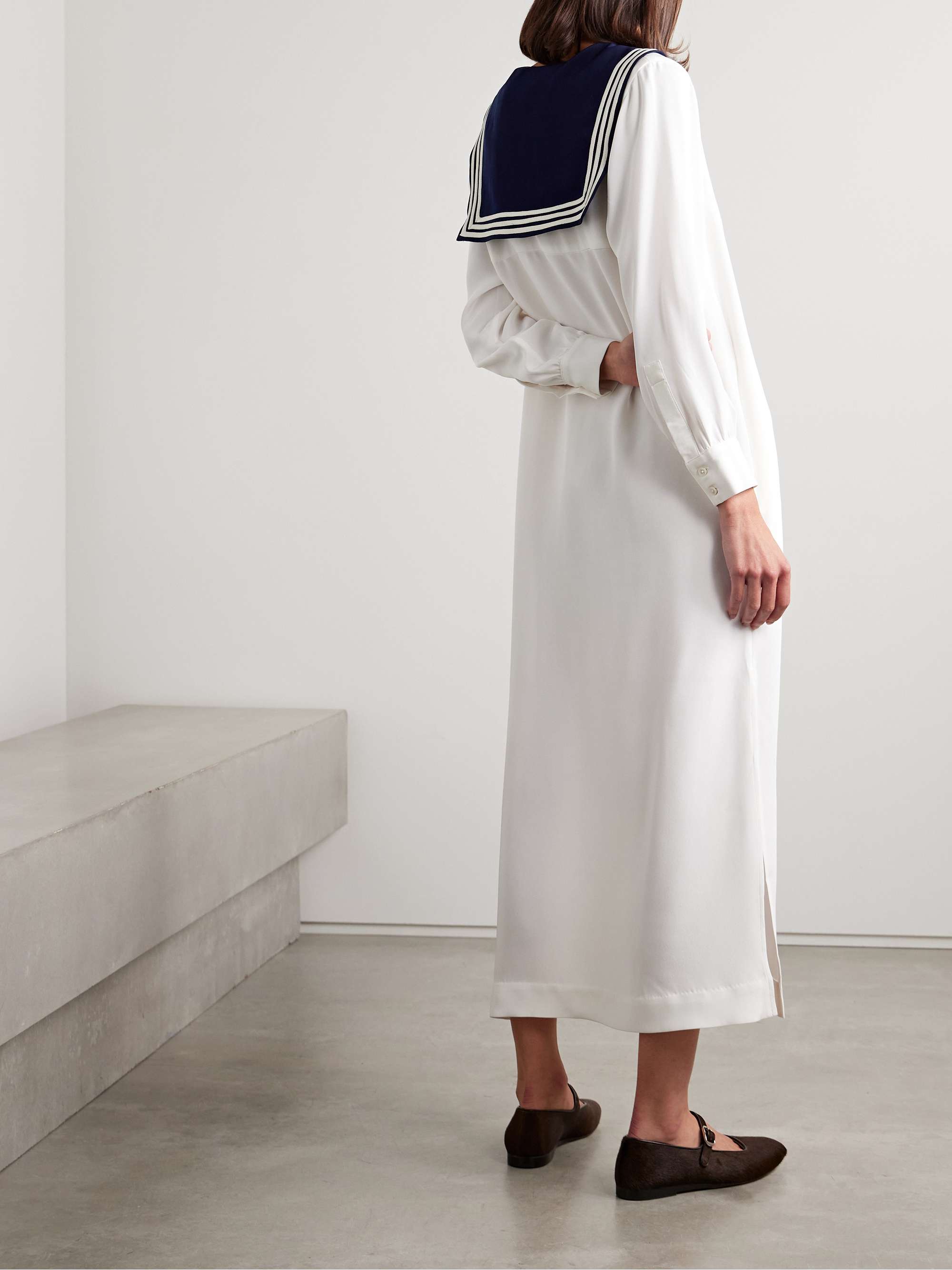 Cricket canvas-trimmed silk-crepe maxi dress view