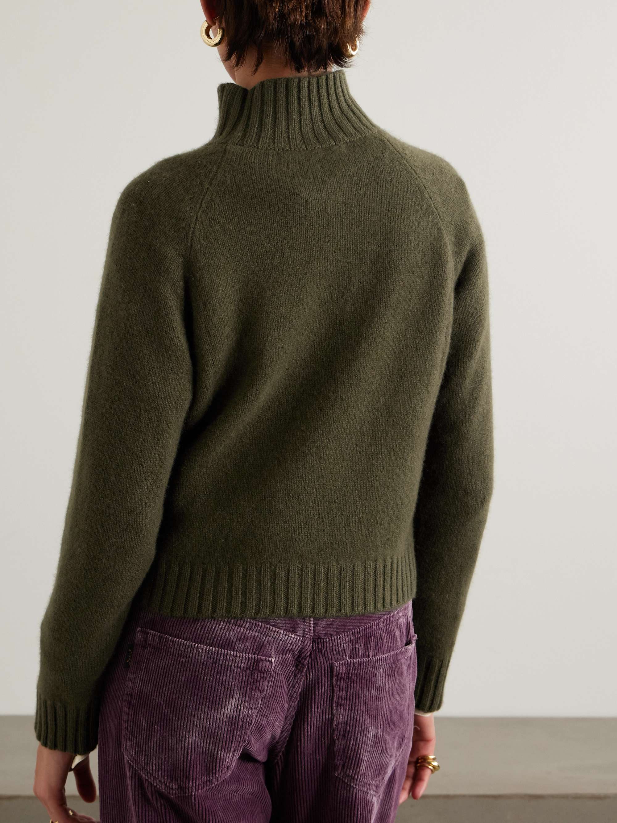 Cropped cashmere turtleneck sweater view