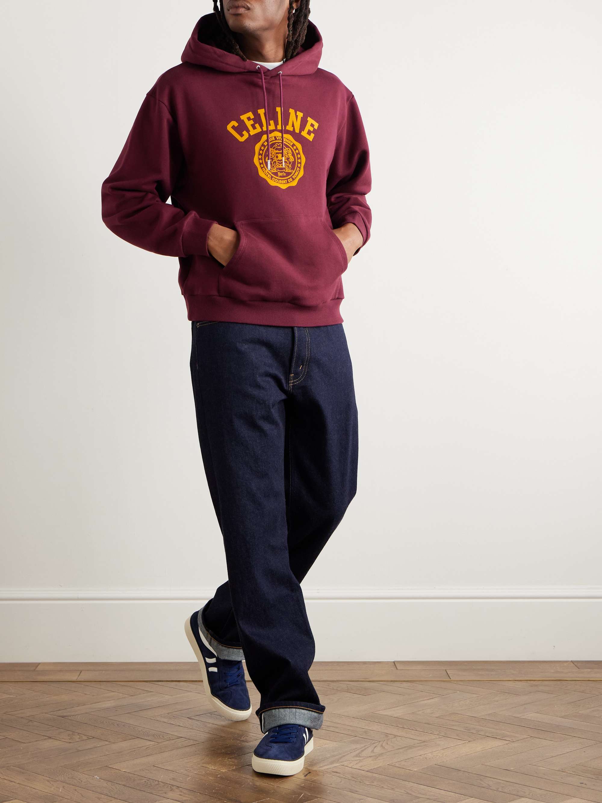 Logo-Flocked Cotton-Jersey Hoodie view