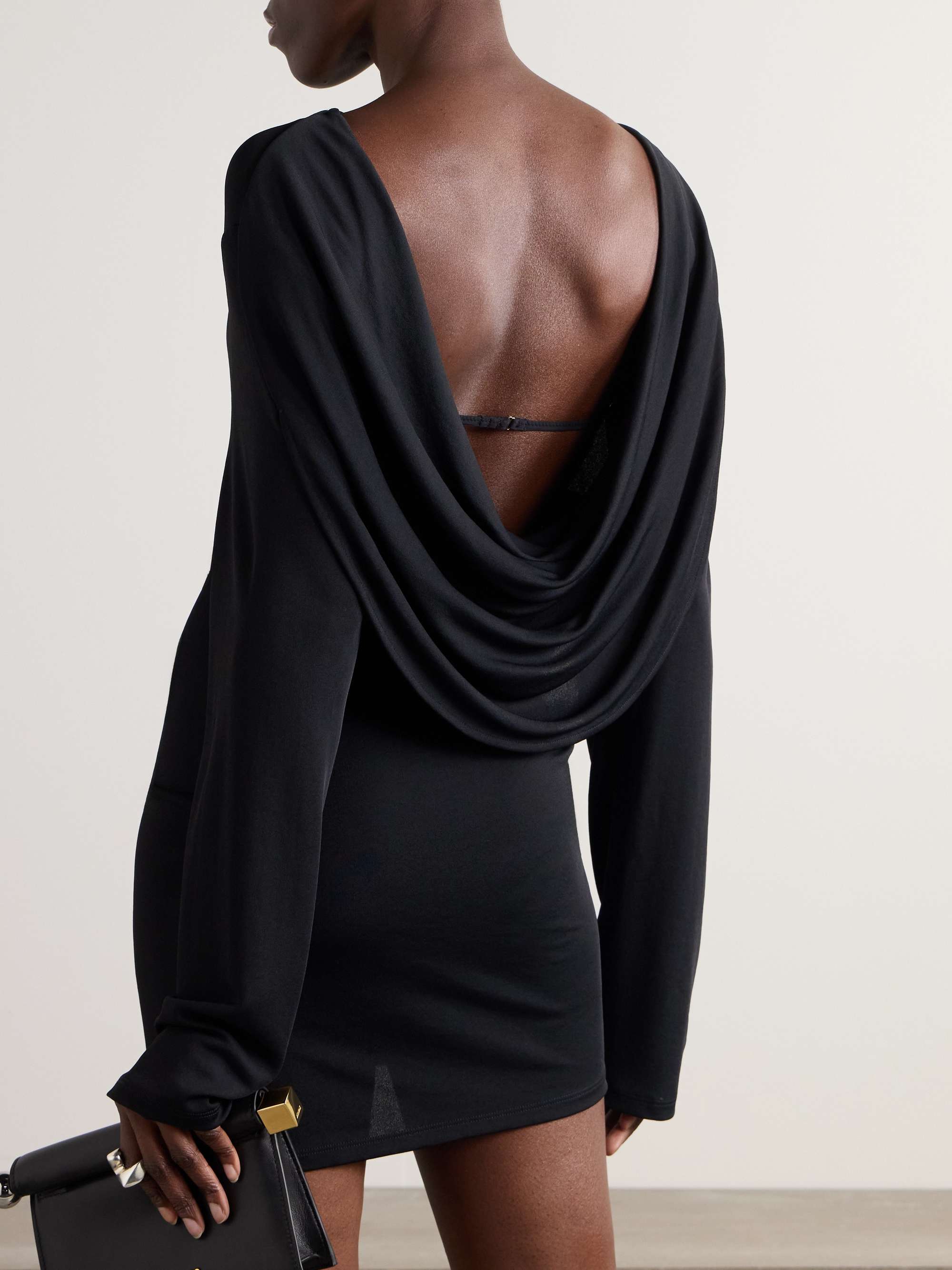 Croisière open-back draped jersey mini dress view