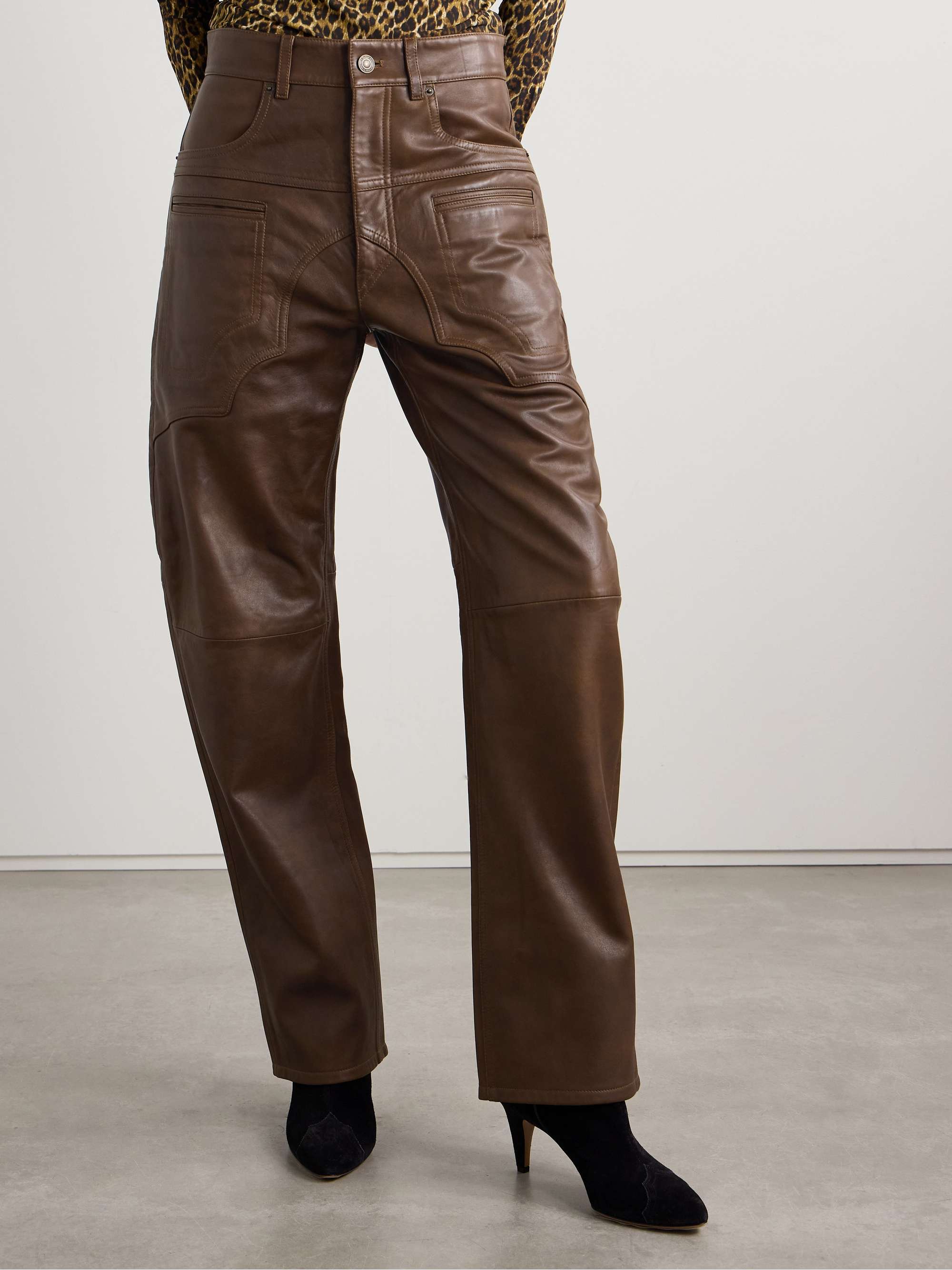 Breydi leather wide-leg pants view