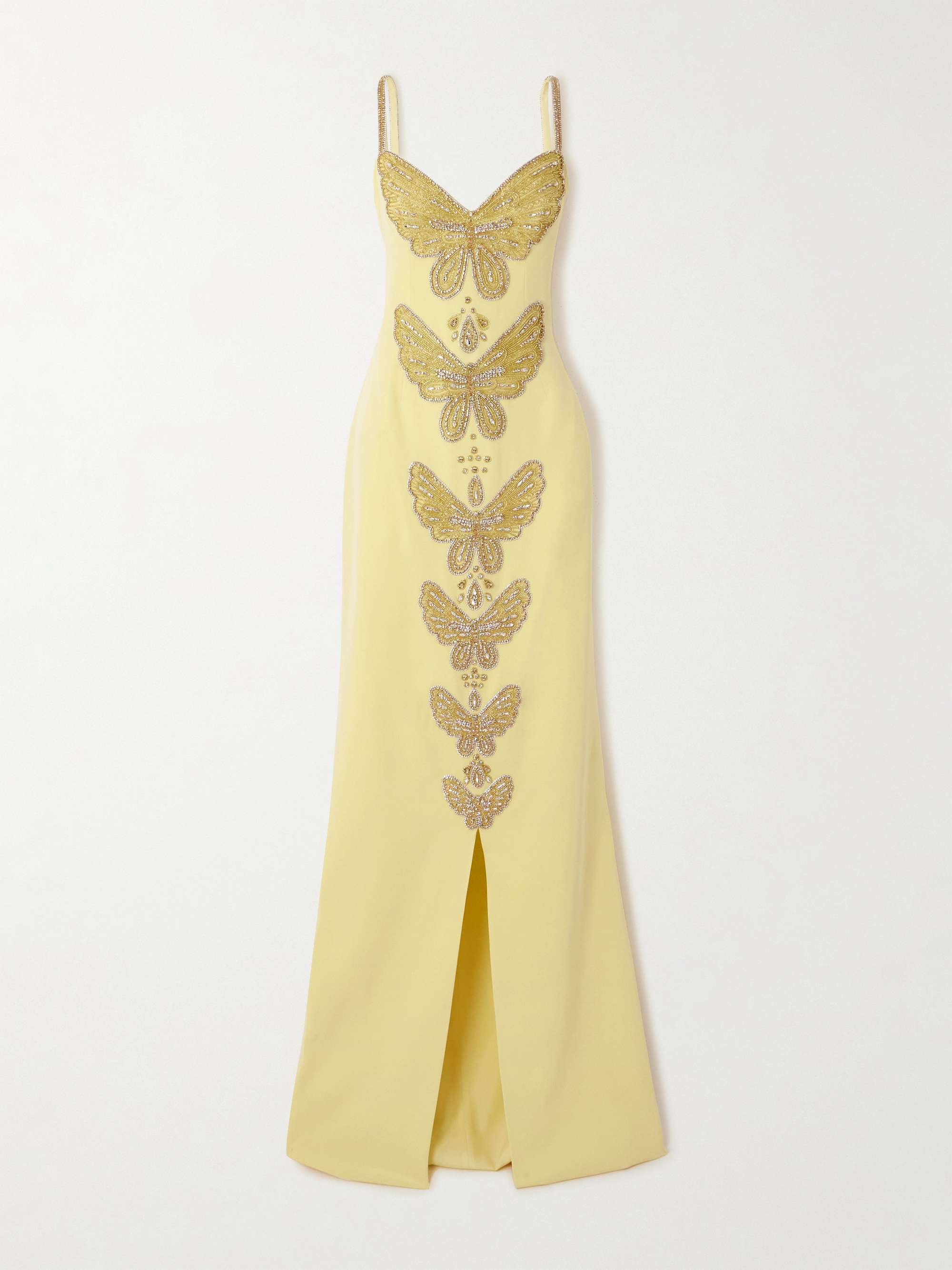 Embellished silk-blend crepe gown view