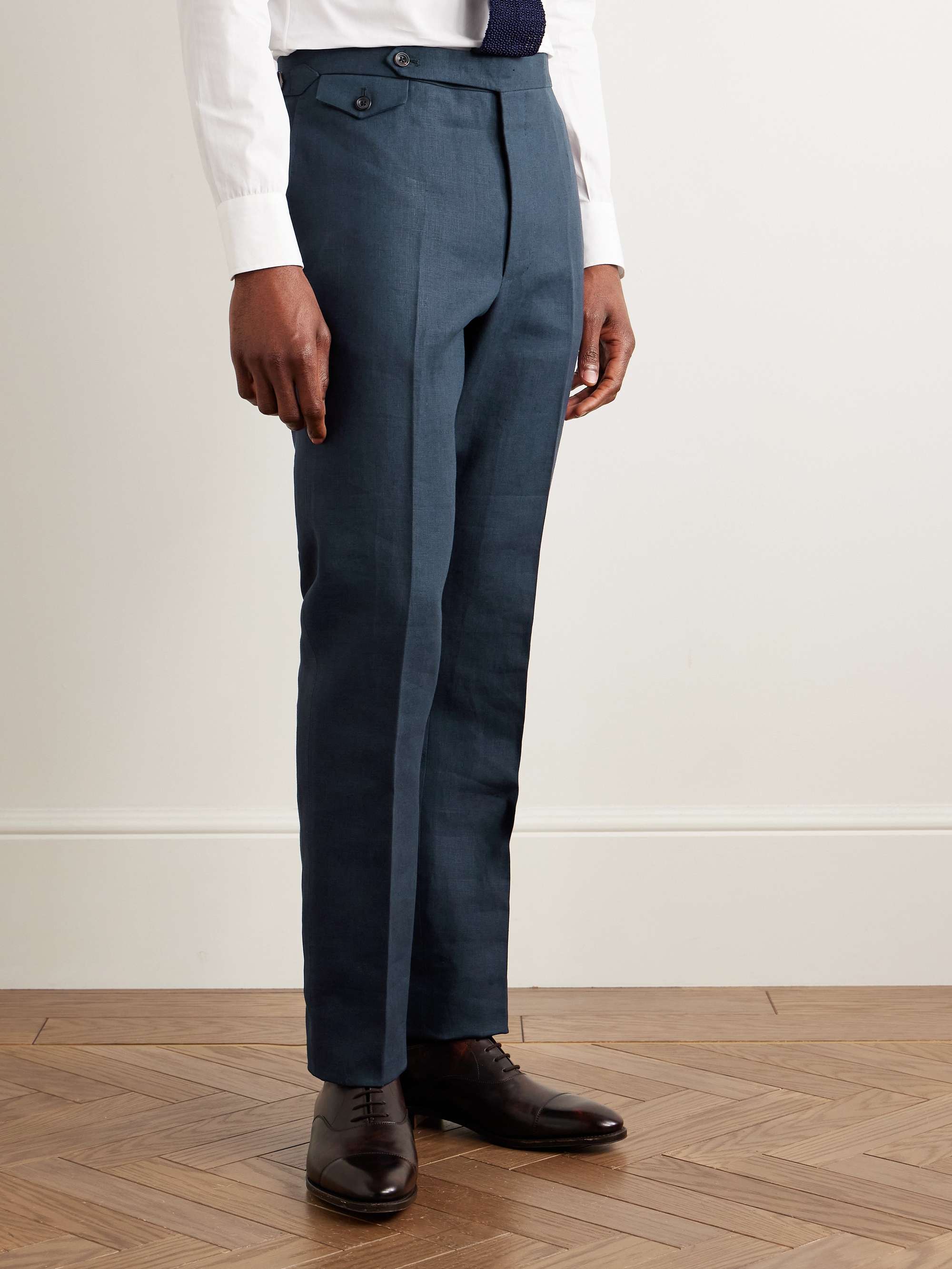 Waverly Slim-Fit Straight-Leg Linen Suit Trousers view