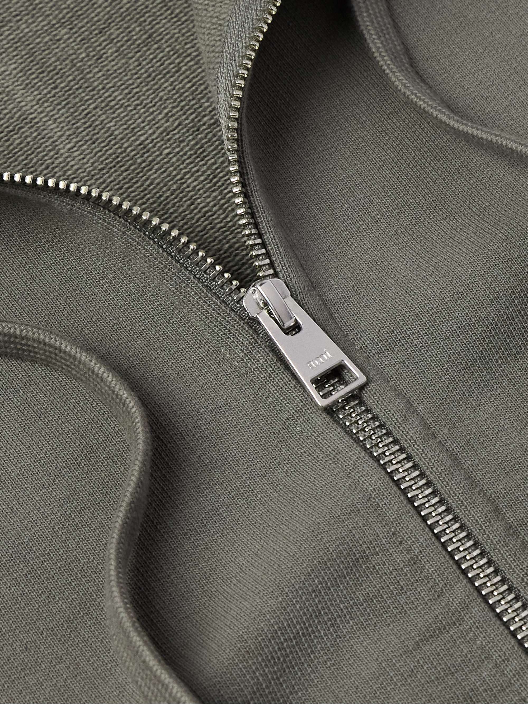 Logo-Embroidered Organic Cotton-Jersey Zip-Up Hoodie view