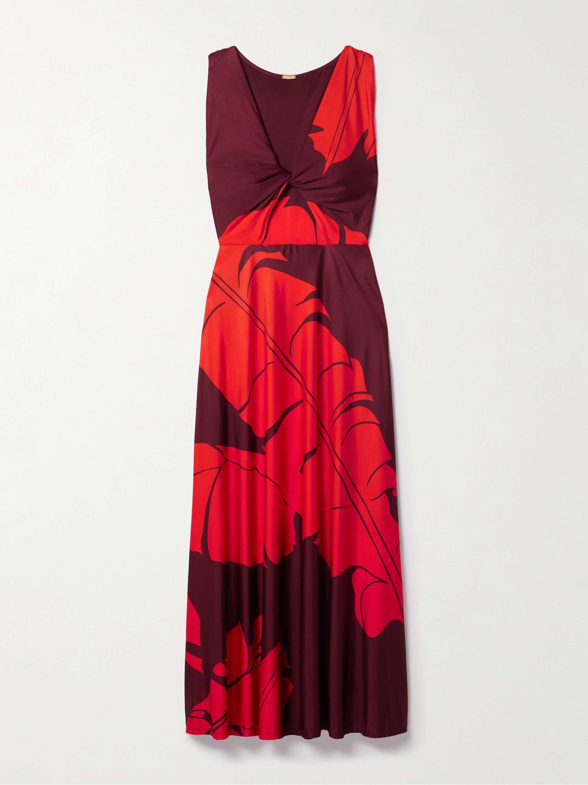 Deep Heart twist-front cutout printed stretch-jersey midi dress view