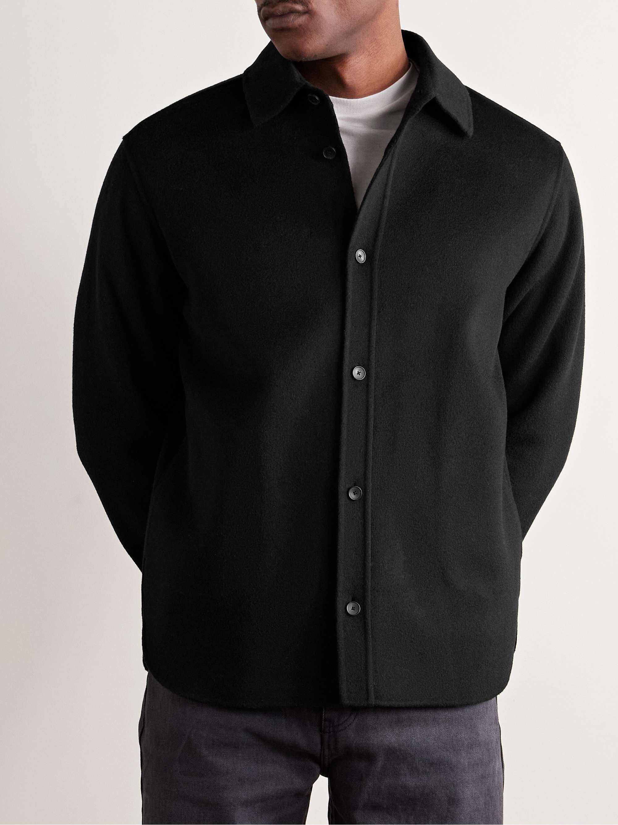 Double-Faced Wool and Cashmere-Blend Felt Overshirt view