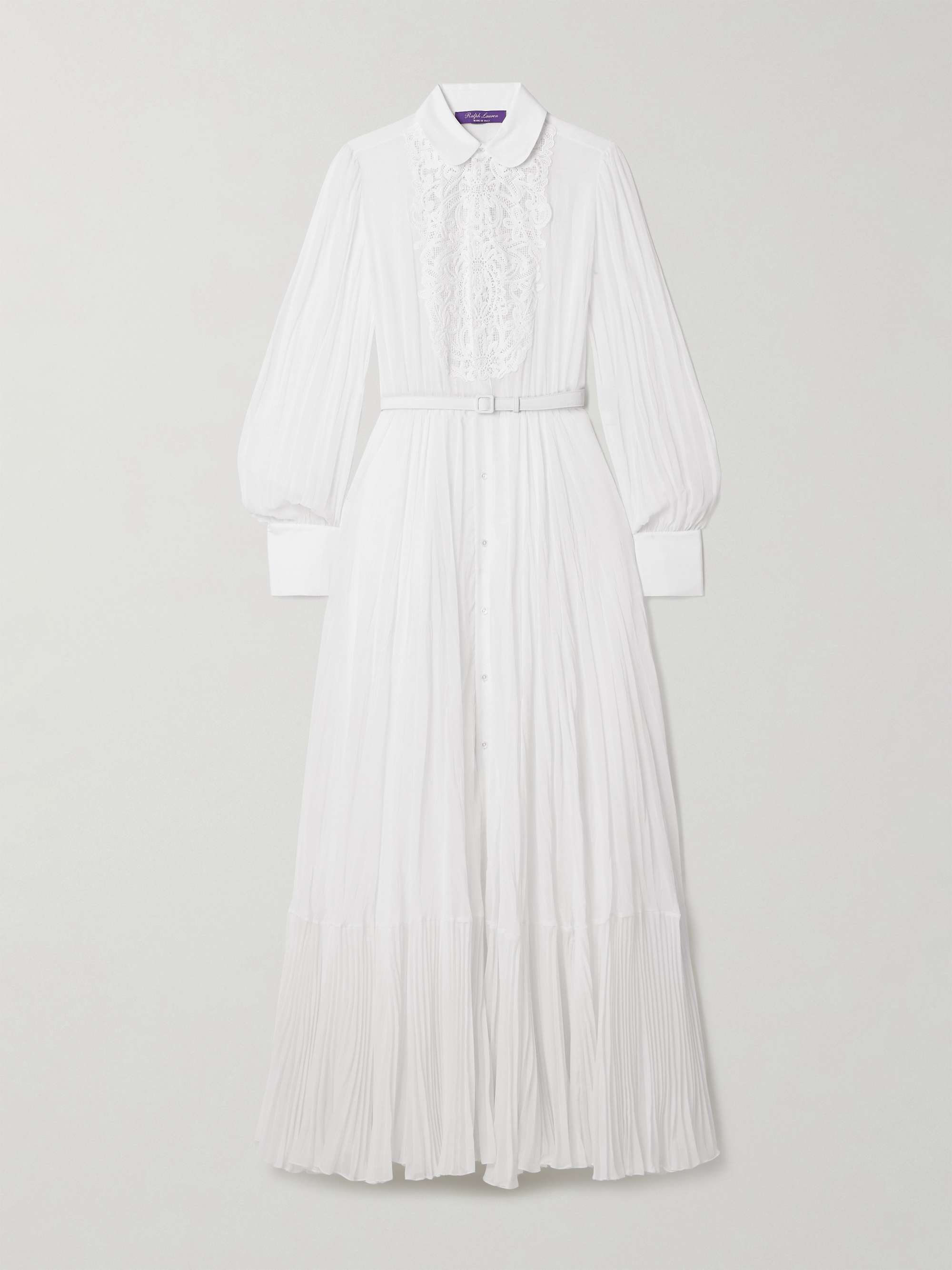 Seymour belted guipure lace-trimmed cotton-blend voile maxi dress view