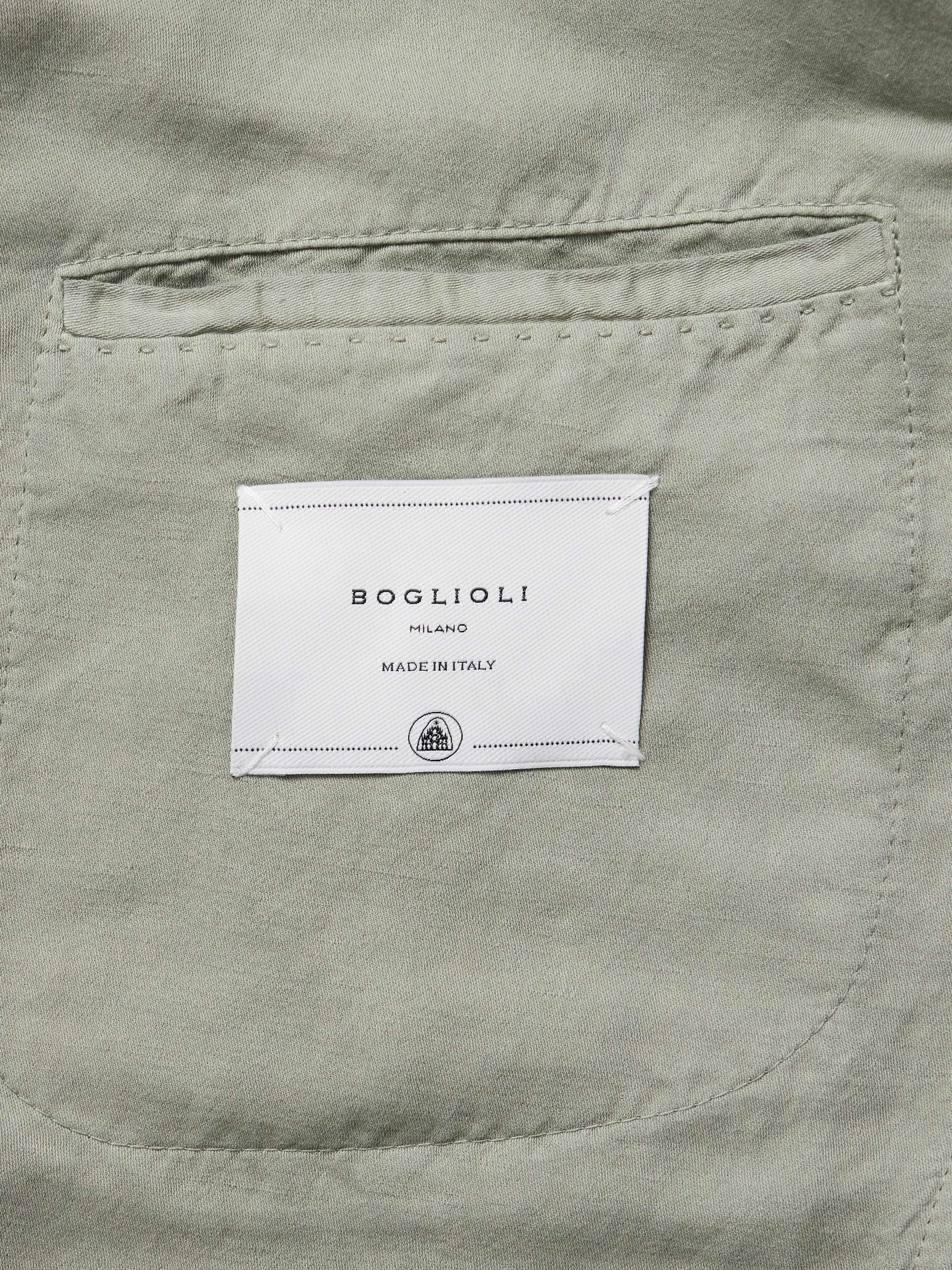 Unstructured Garment-Dyed Cotton and Linen-Blend Blazer view