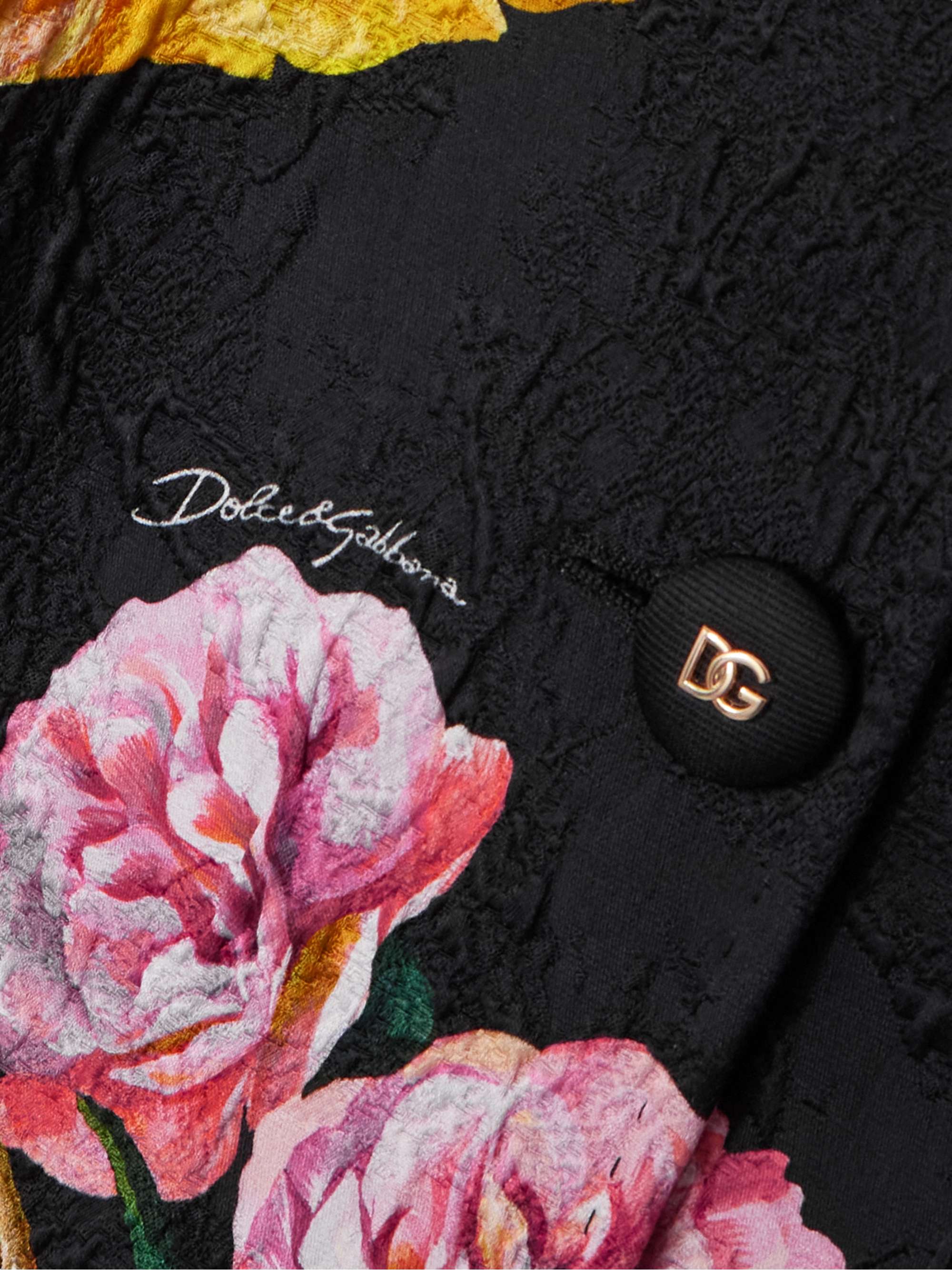 Floral-print cotton-blend cloqué coat view