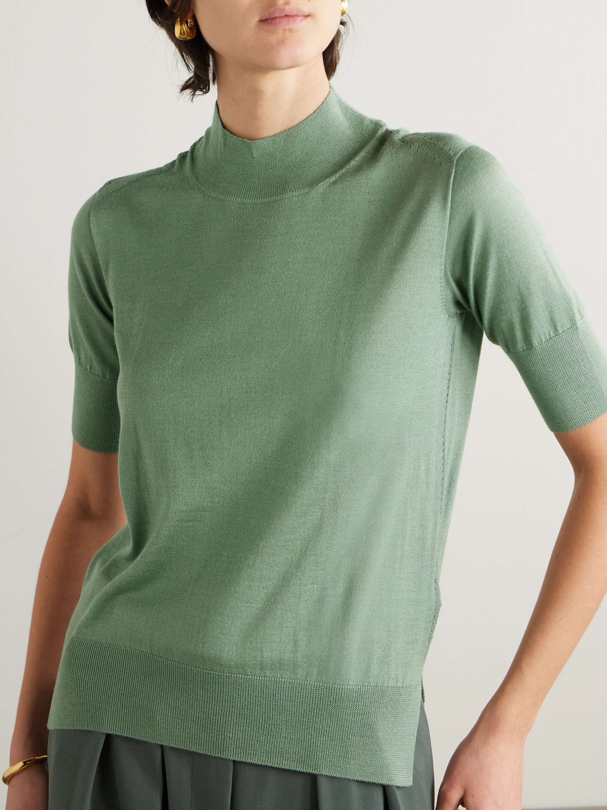 Cashmere, wool and silk-blend sweater view