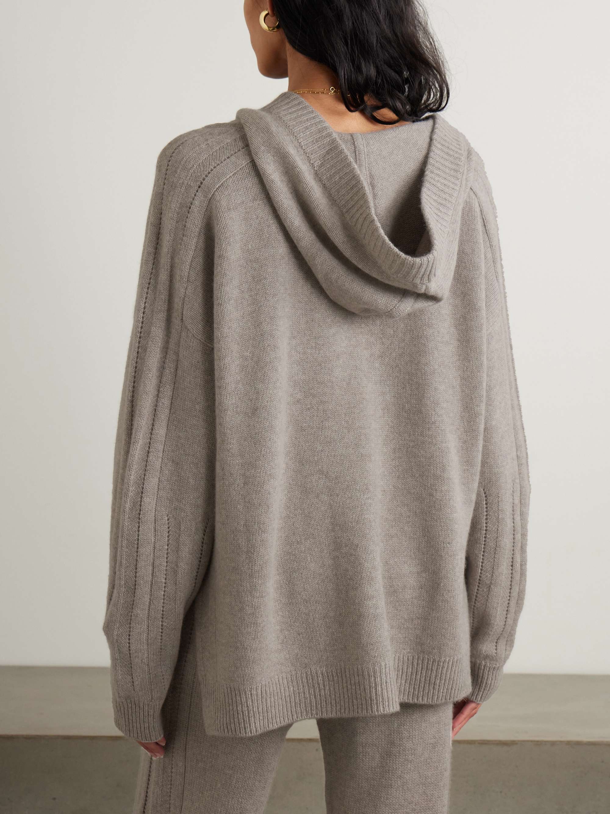 Bihar pointelle-knit organic cashmere hoodie view