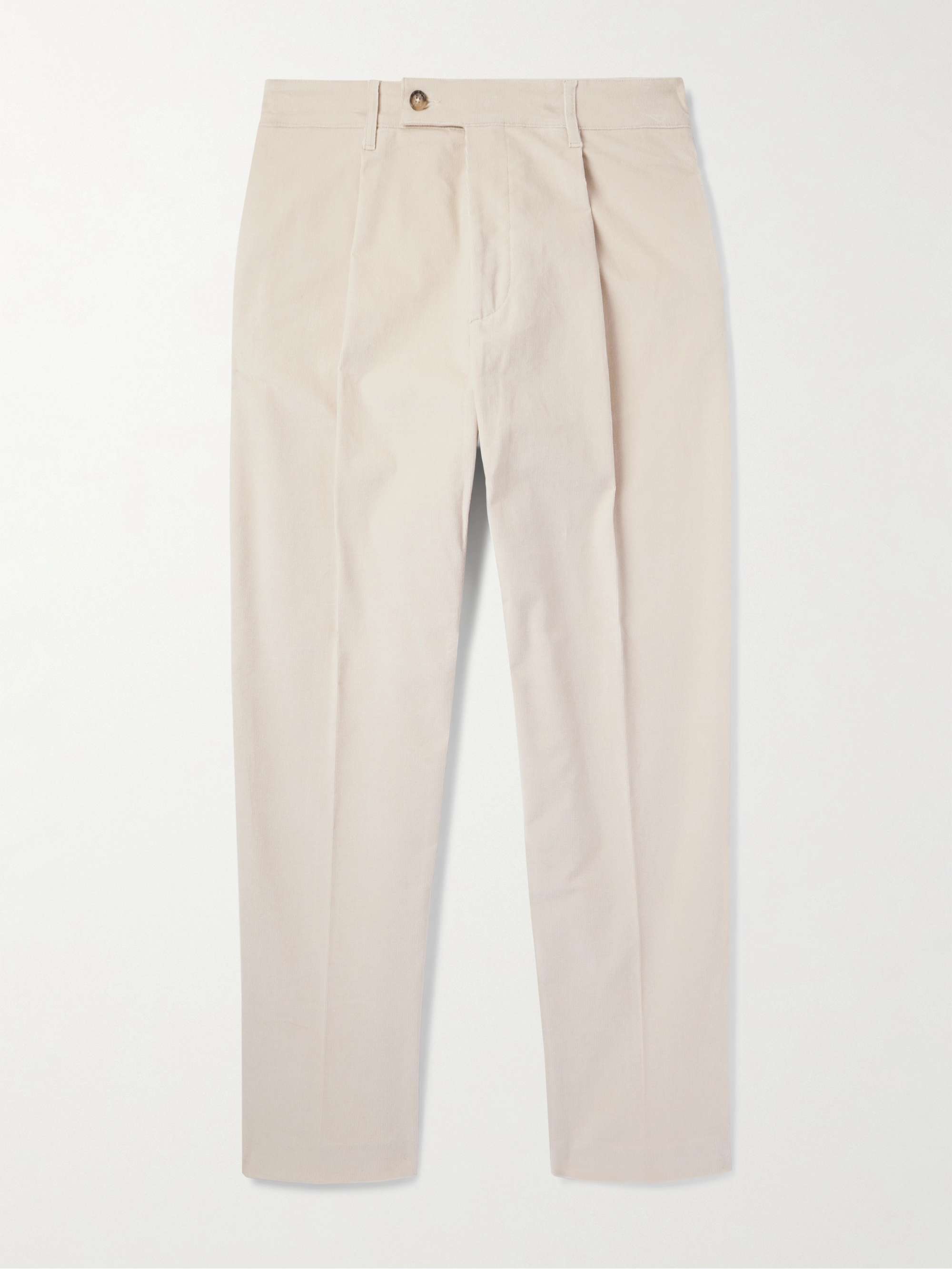 Baltimore Tapered Pleated Cotton-Blend Corduroy Trousers view