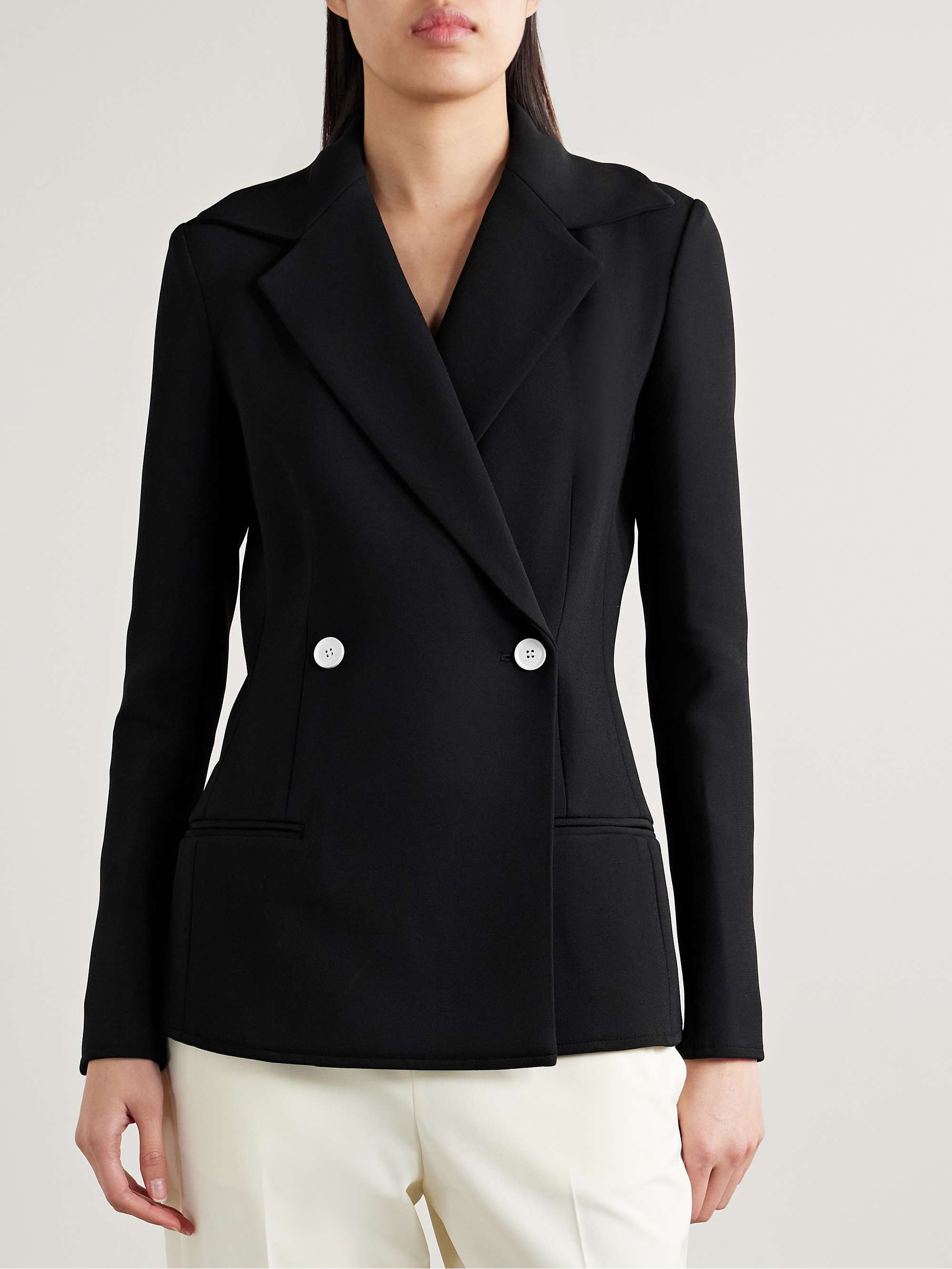 Marine double-breasted twill jacket view