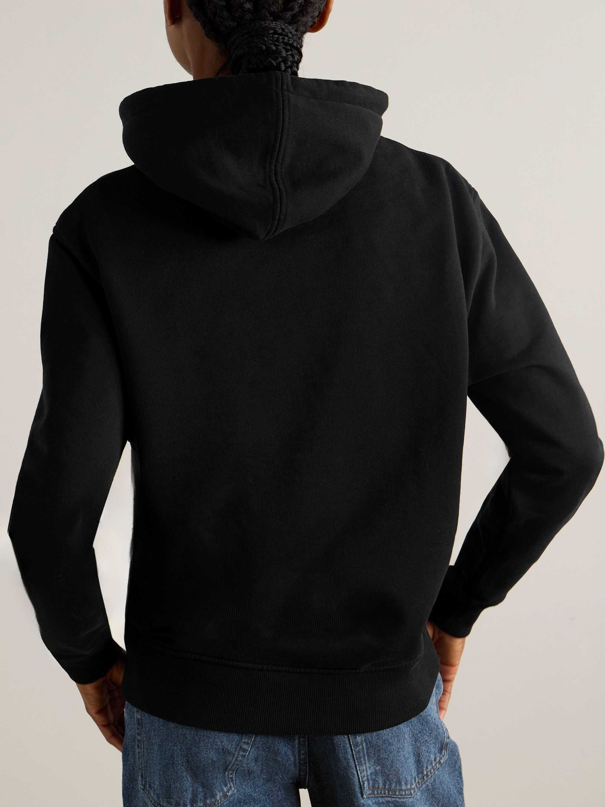 Embroidered cotton-blend jersey hoodie view