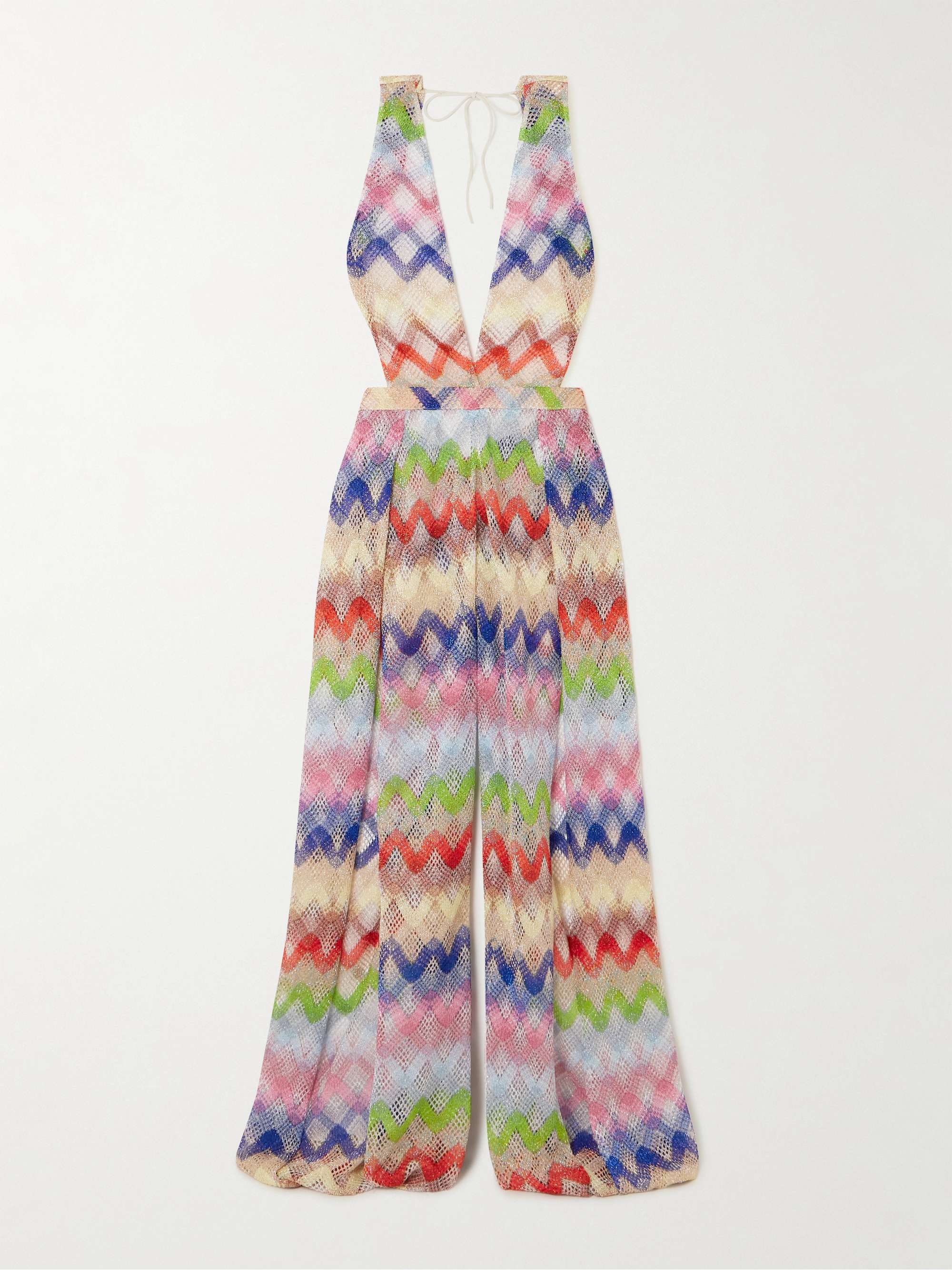 Metallic crochet-knit jumpsuit view