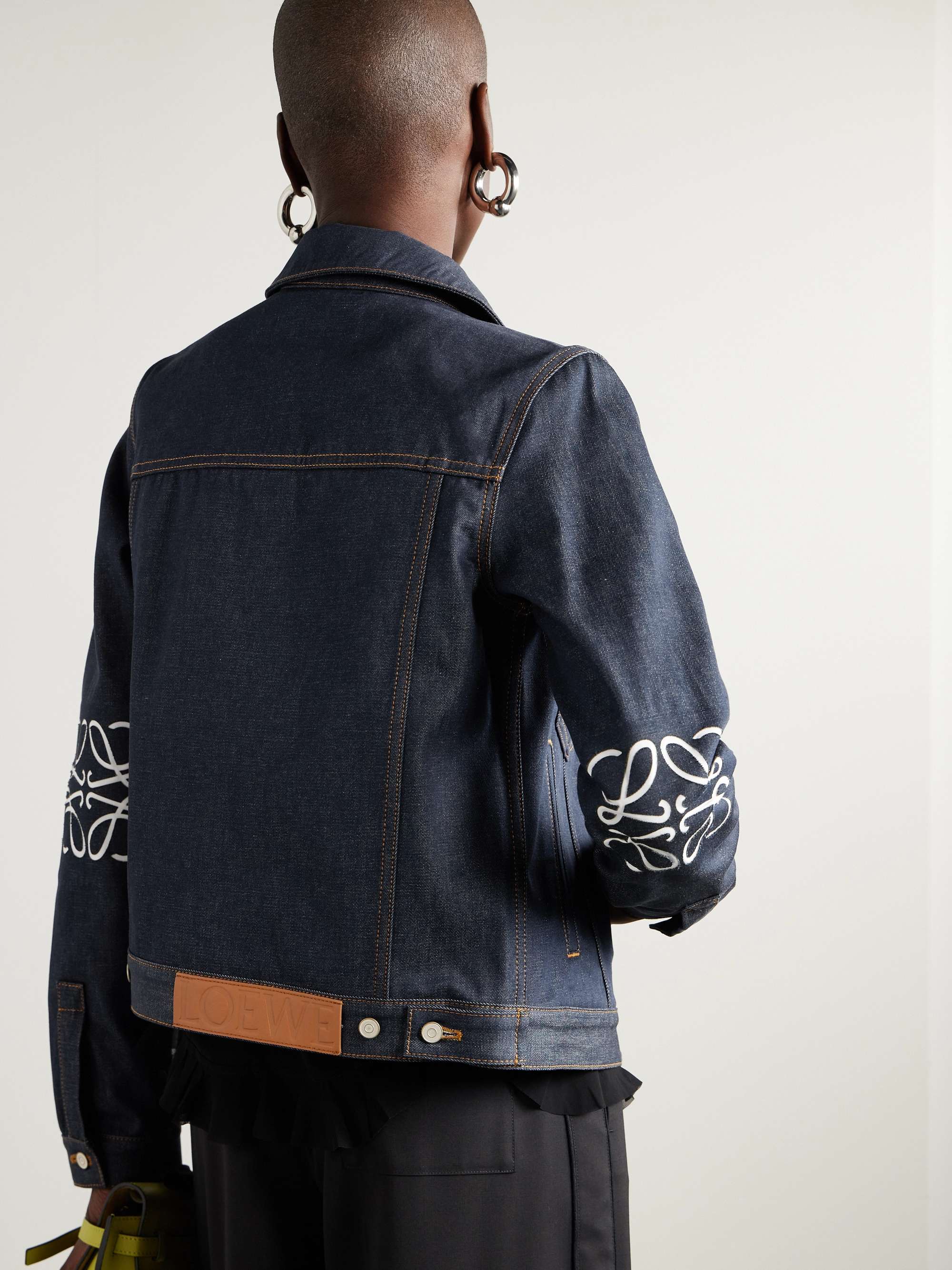 Anagram appliquéd denim jacket view