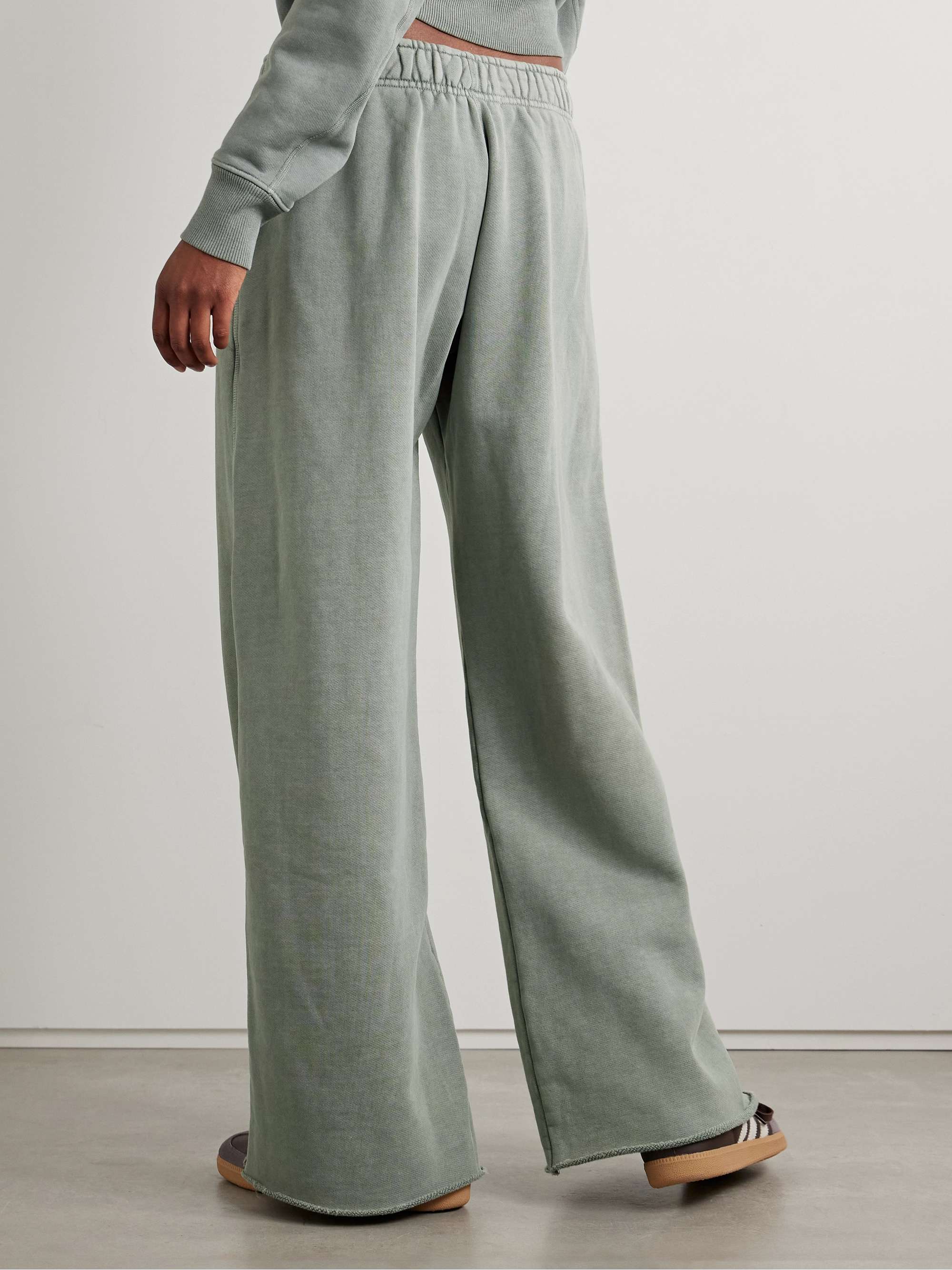 Cotton-jersey wide-leg track pants view