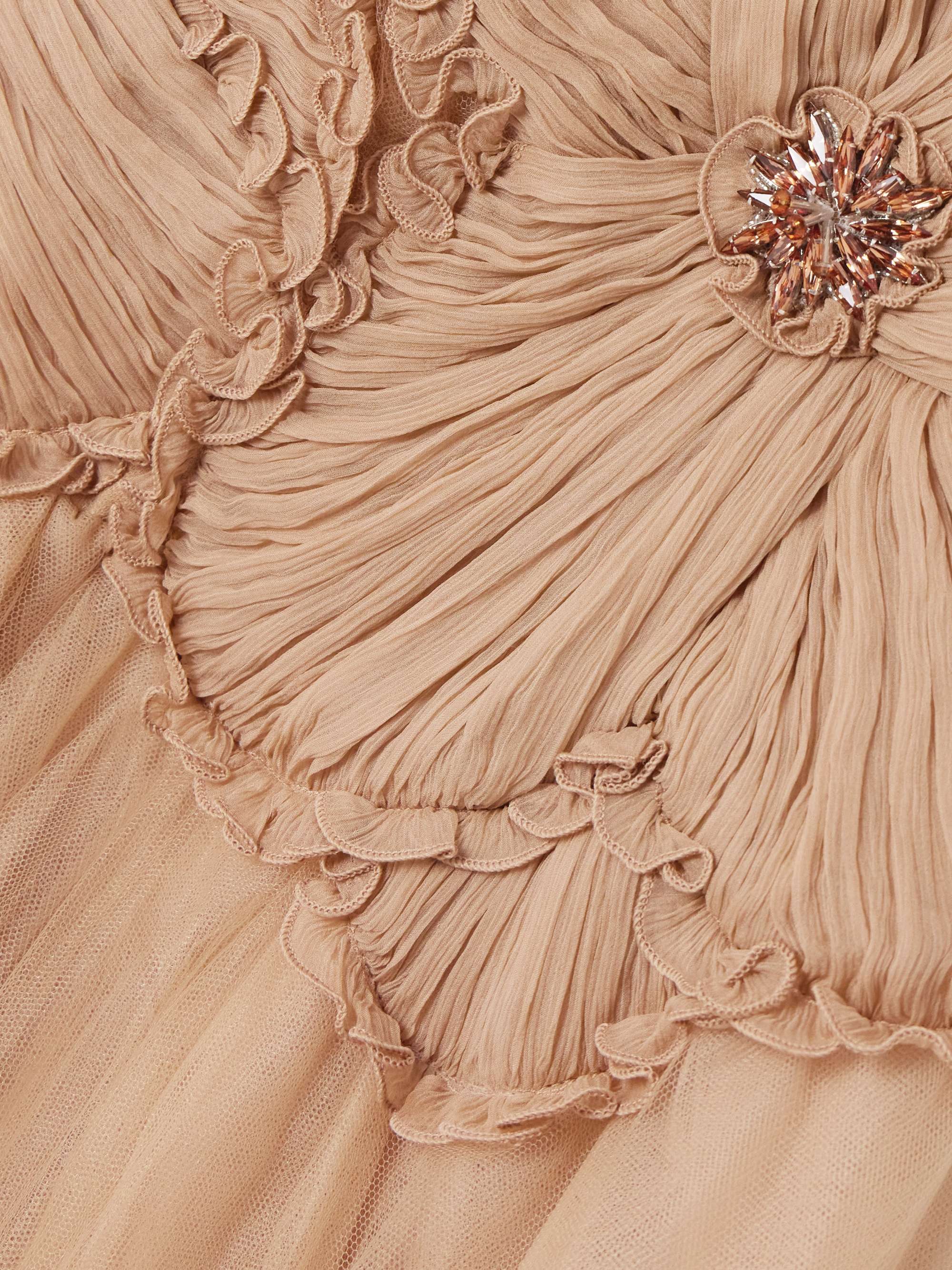 Edra embellished crinkled chiffon and tulle gown view