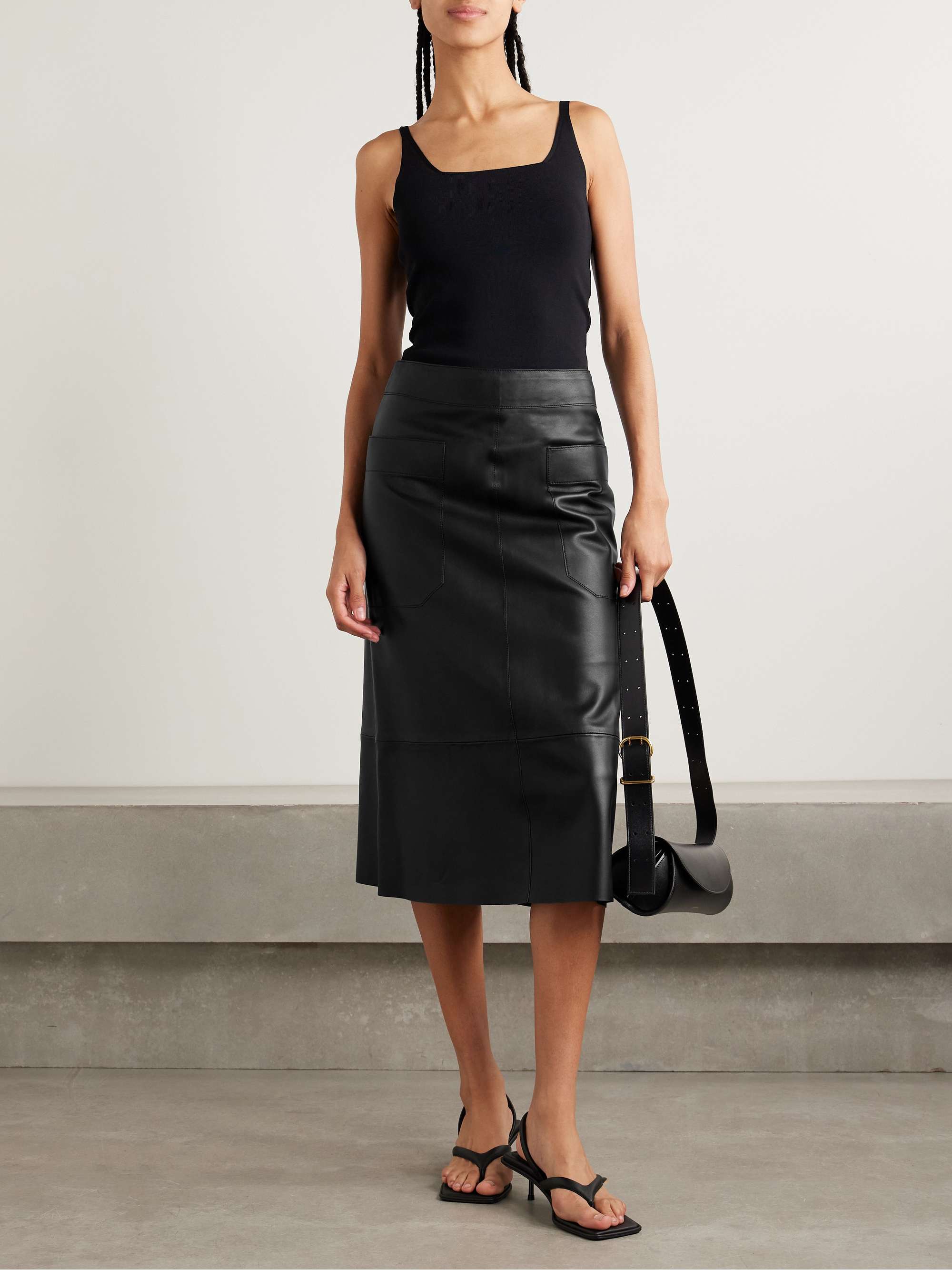 Blomfield leather midi skirt view