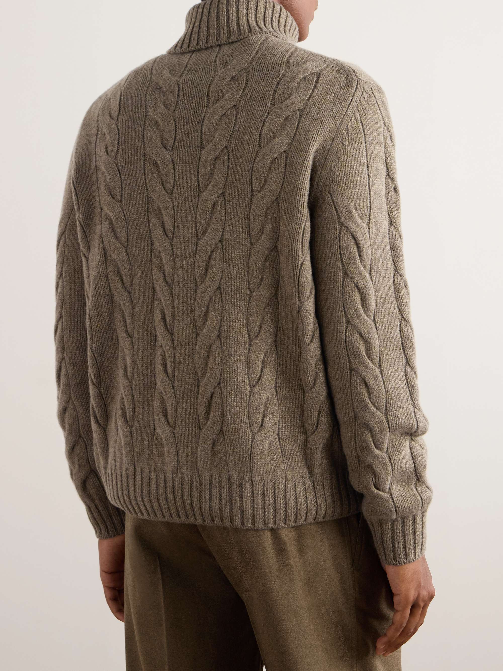 Napier Cable-Knit Cashmere Rollneck Sweater view
