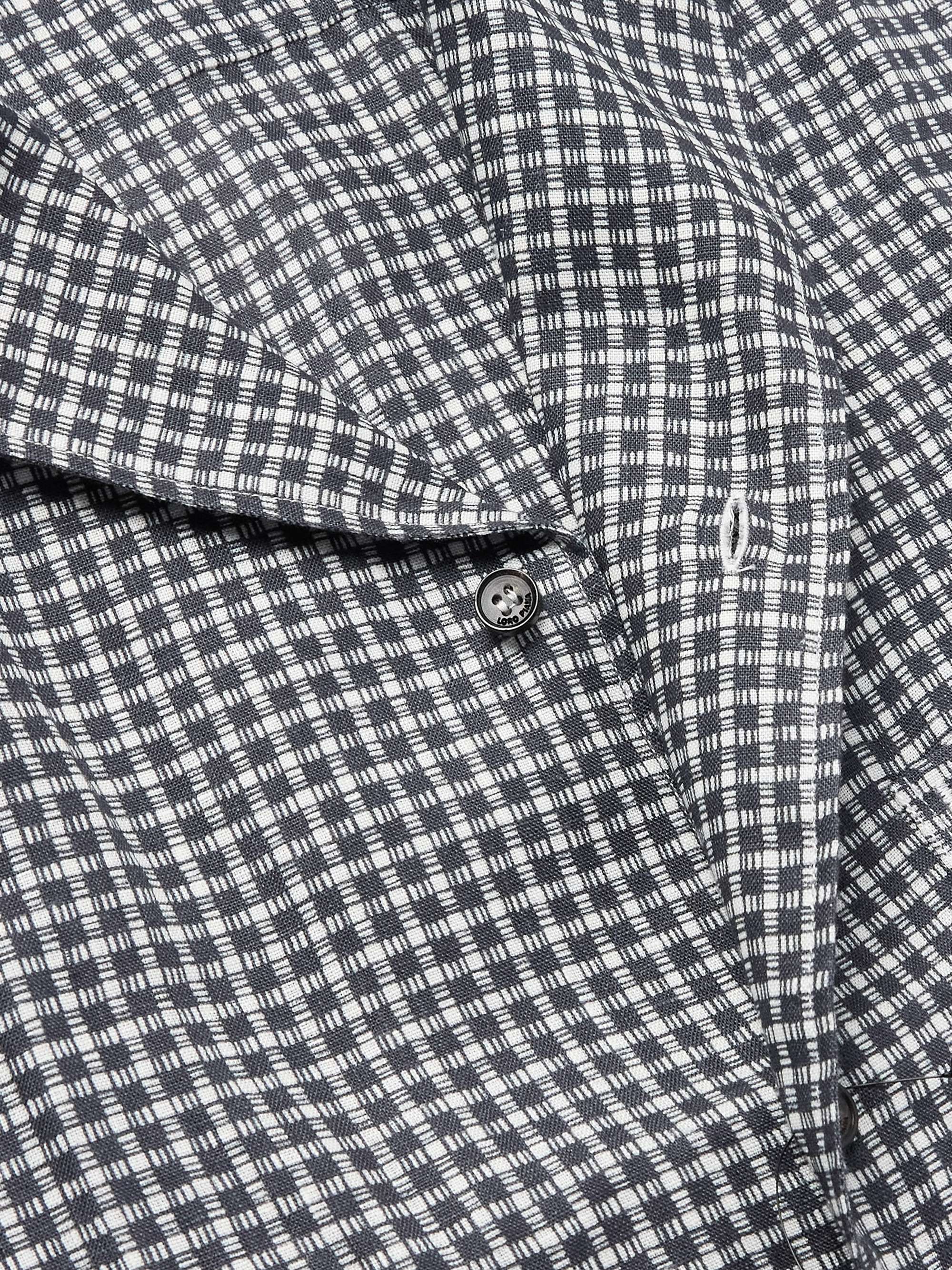 Federico Camp-Collar Checked Linen Shirt view