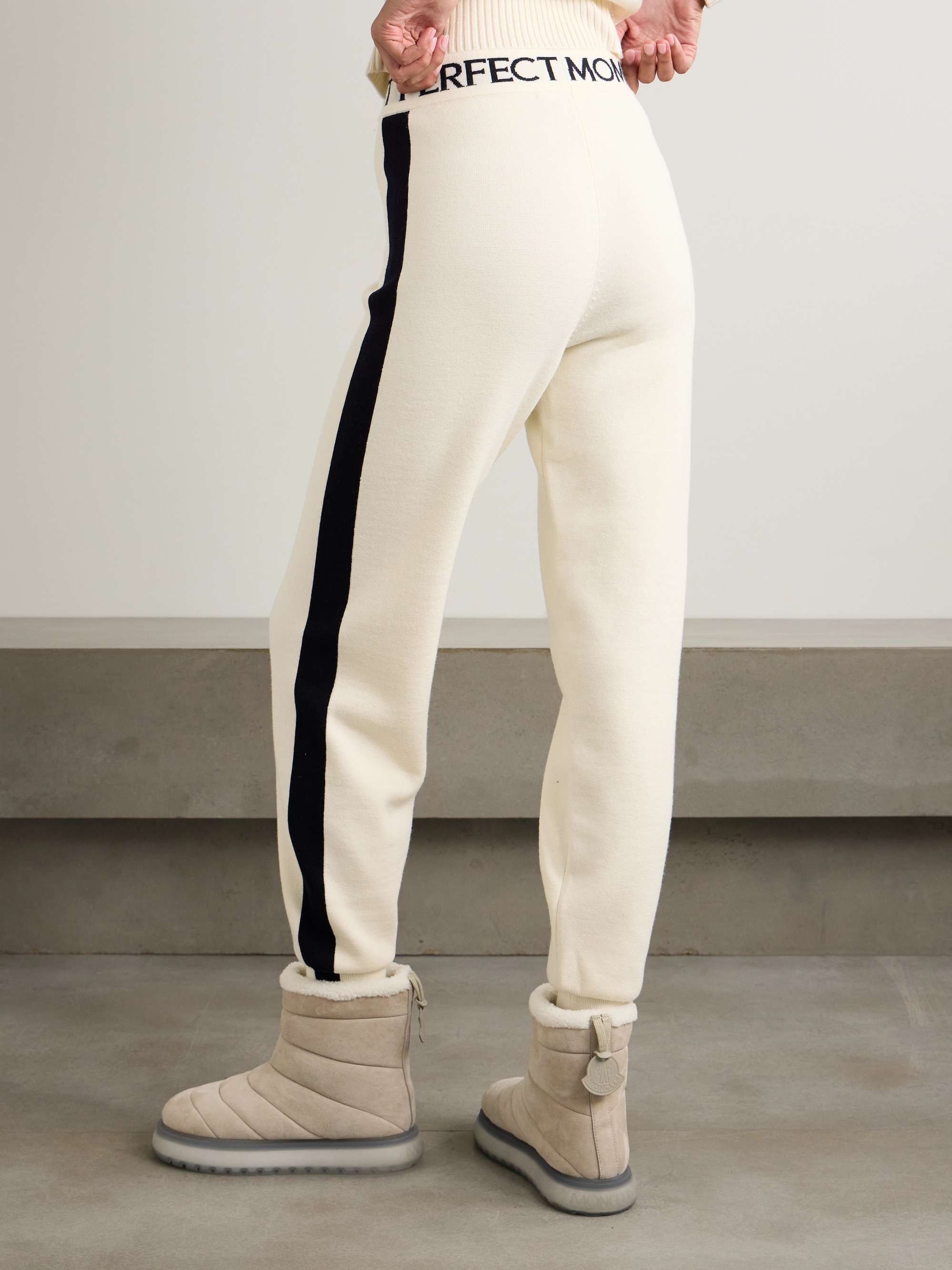 La Tour intarsia wool-blend tapered track pants view