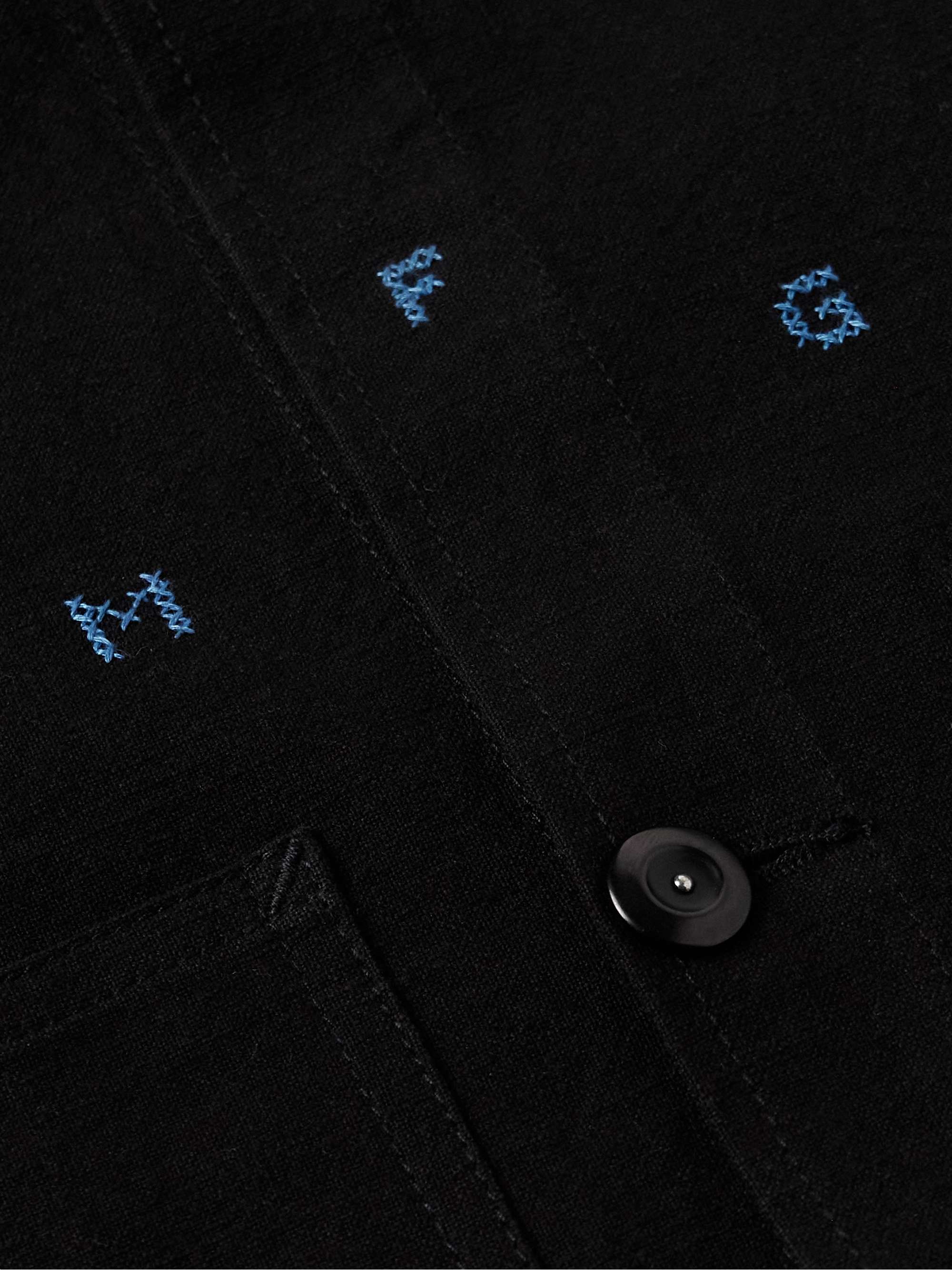 Short on Time Logo-Embroidered Organic Cotton Jacket view