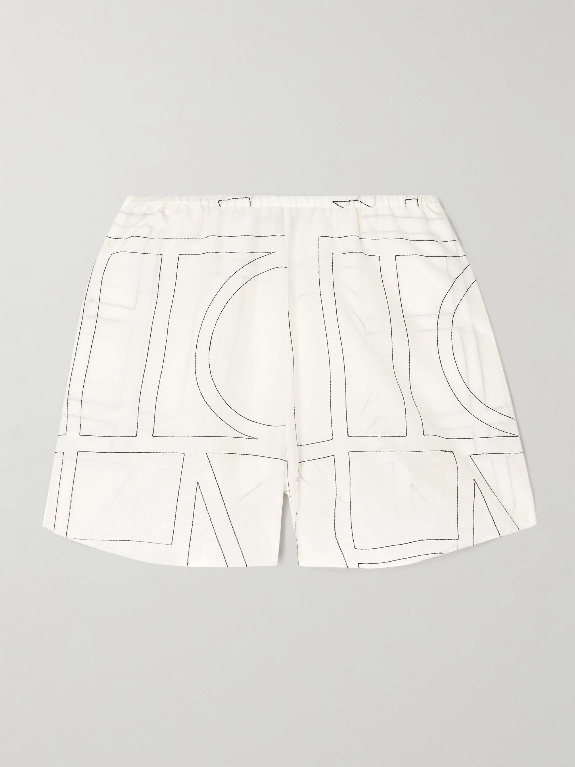 Embroidered organic cotton and silk-blend shorts view