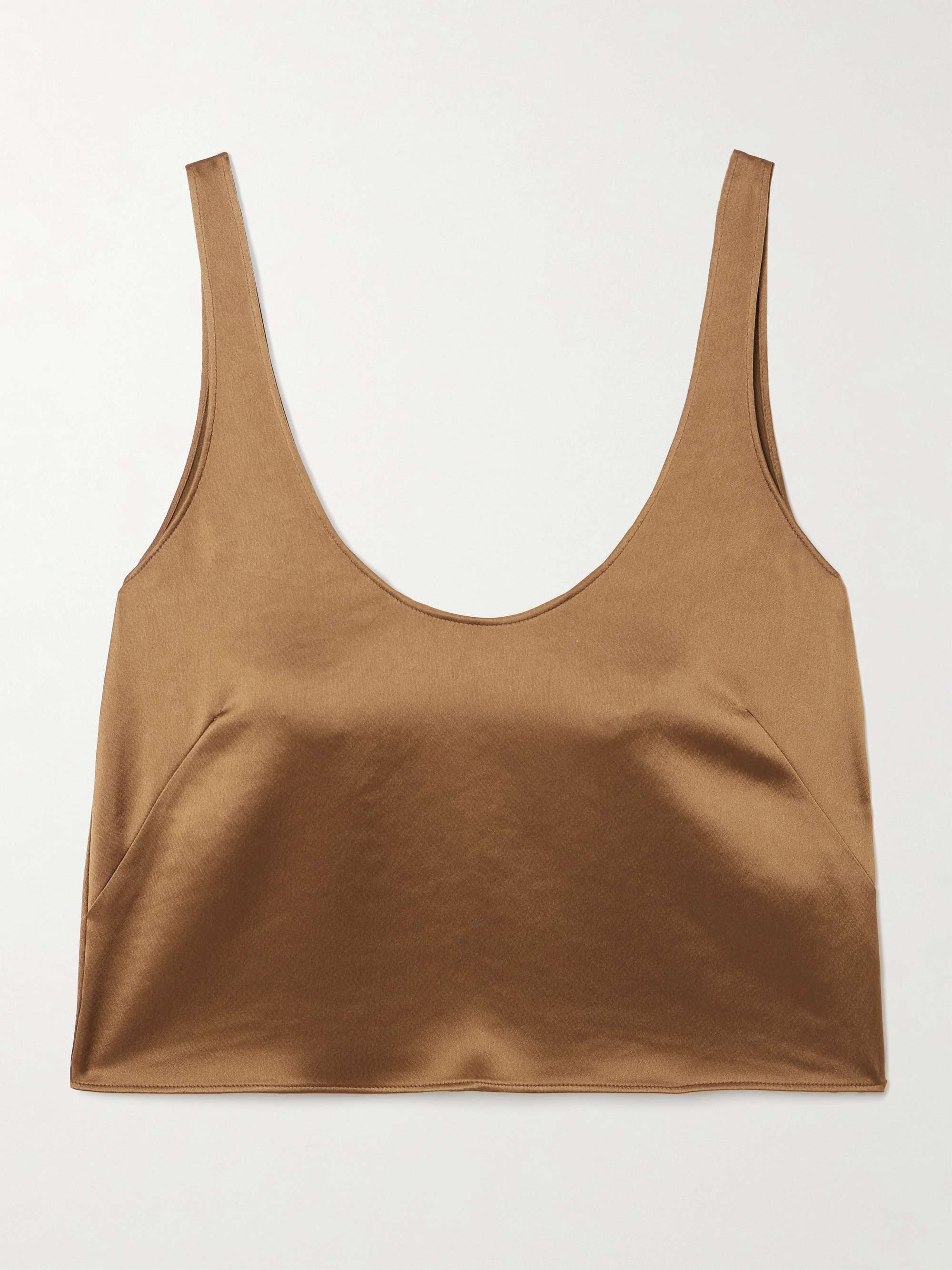 Barb Scoop cropped washed-satin tank view