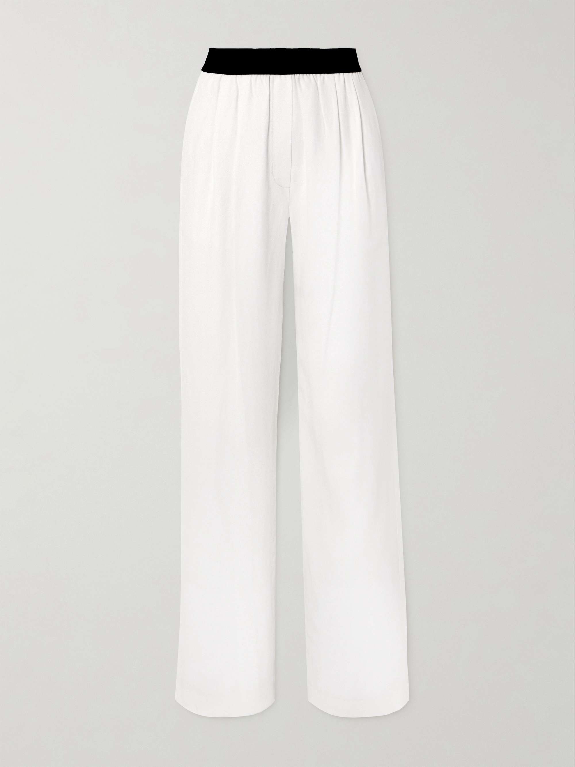 Takaroa pleated twill straight-leg pants view