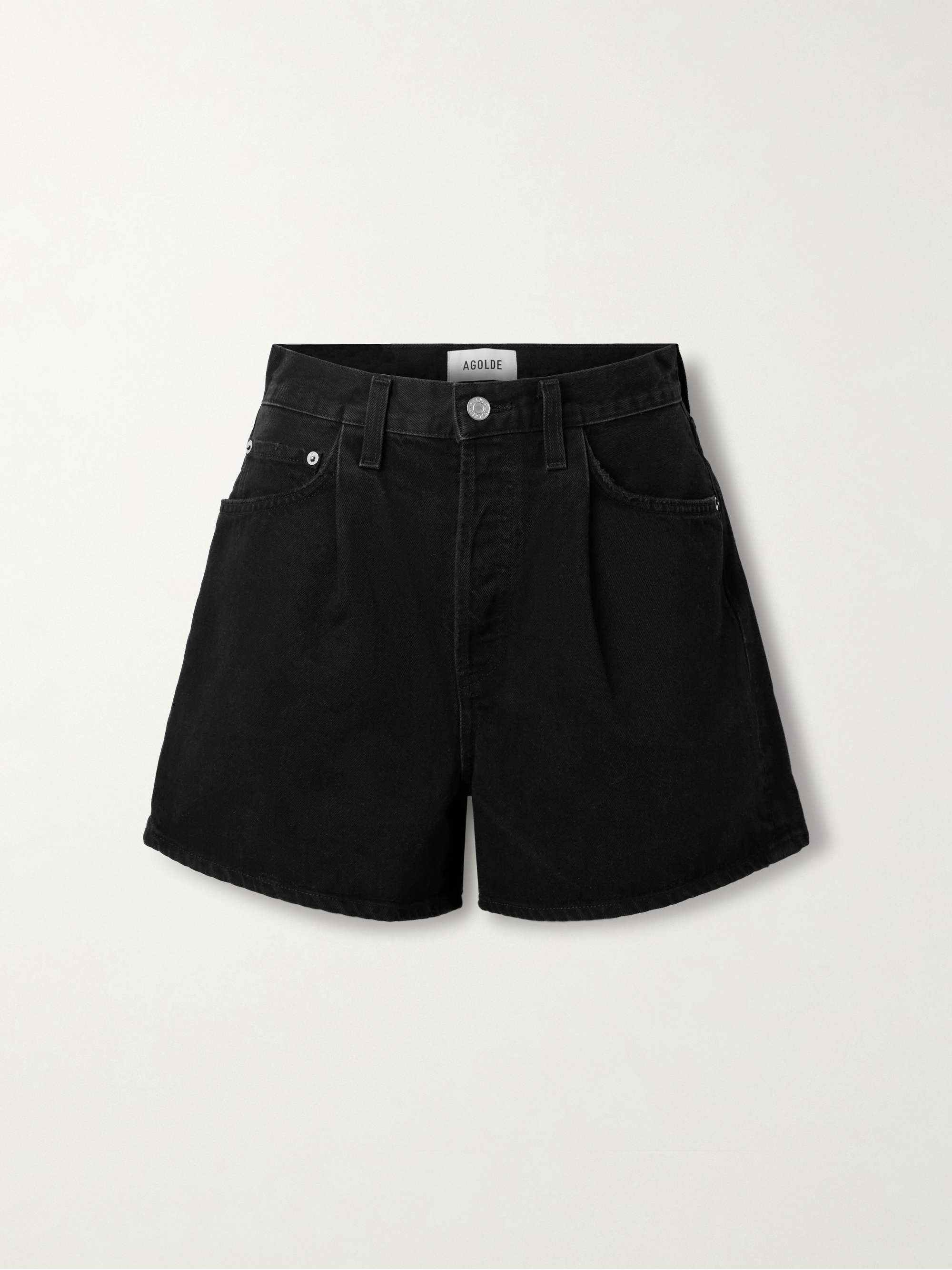 Rhoda pleated organic denim shorts view