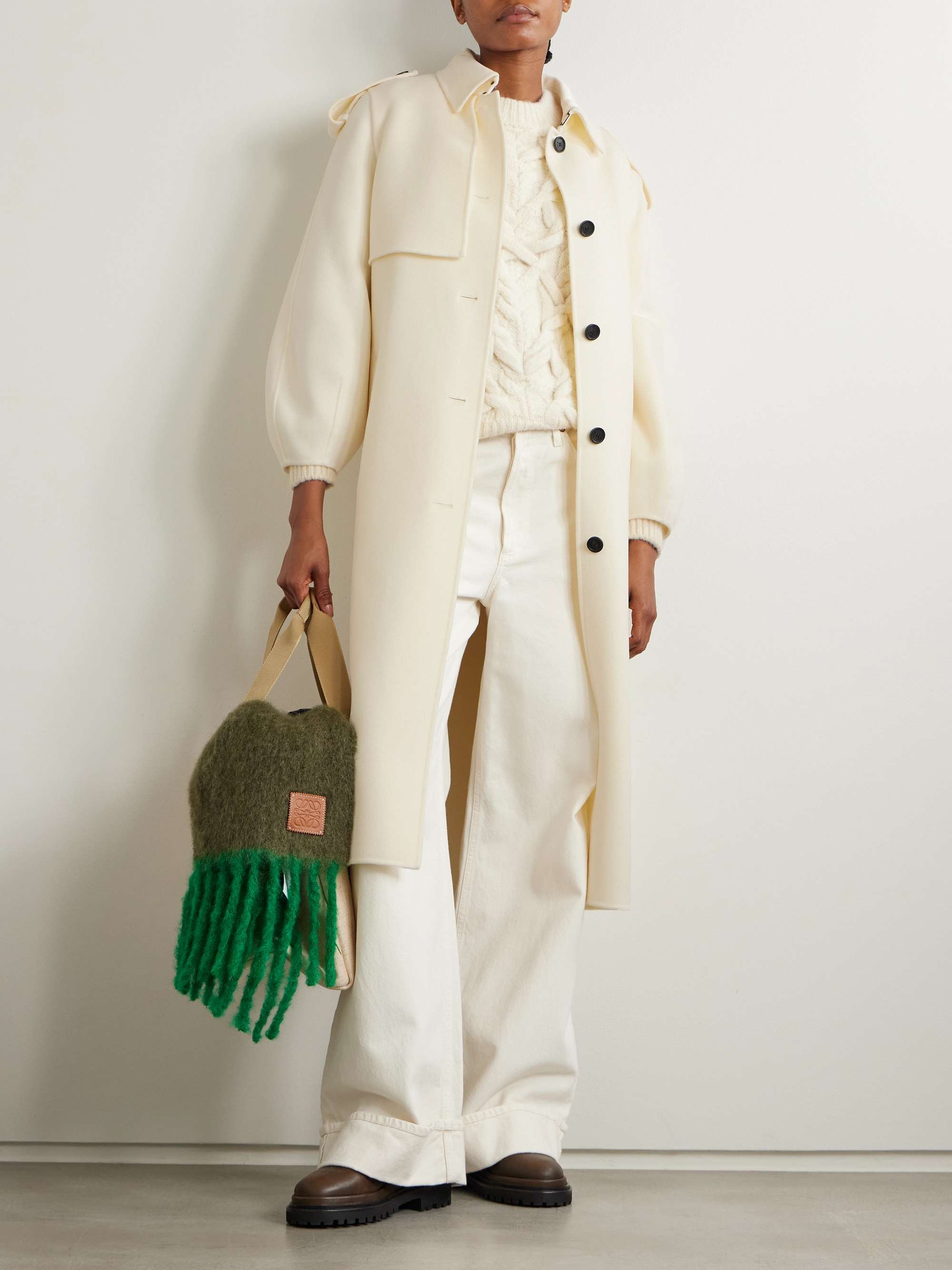 Ceyla belted wool-felt trench coat view