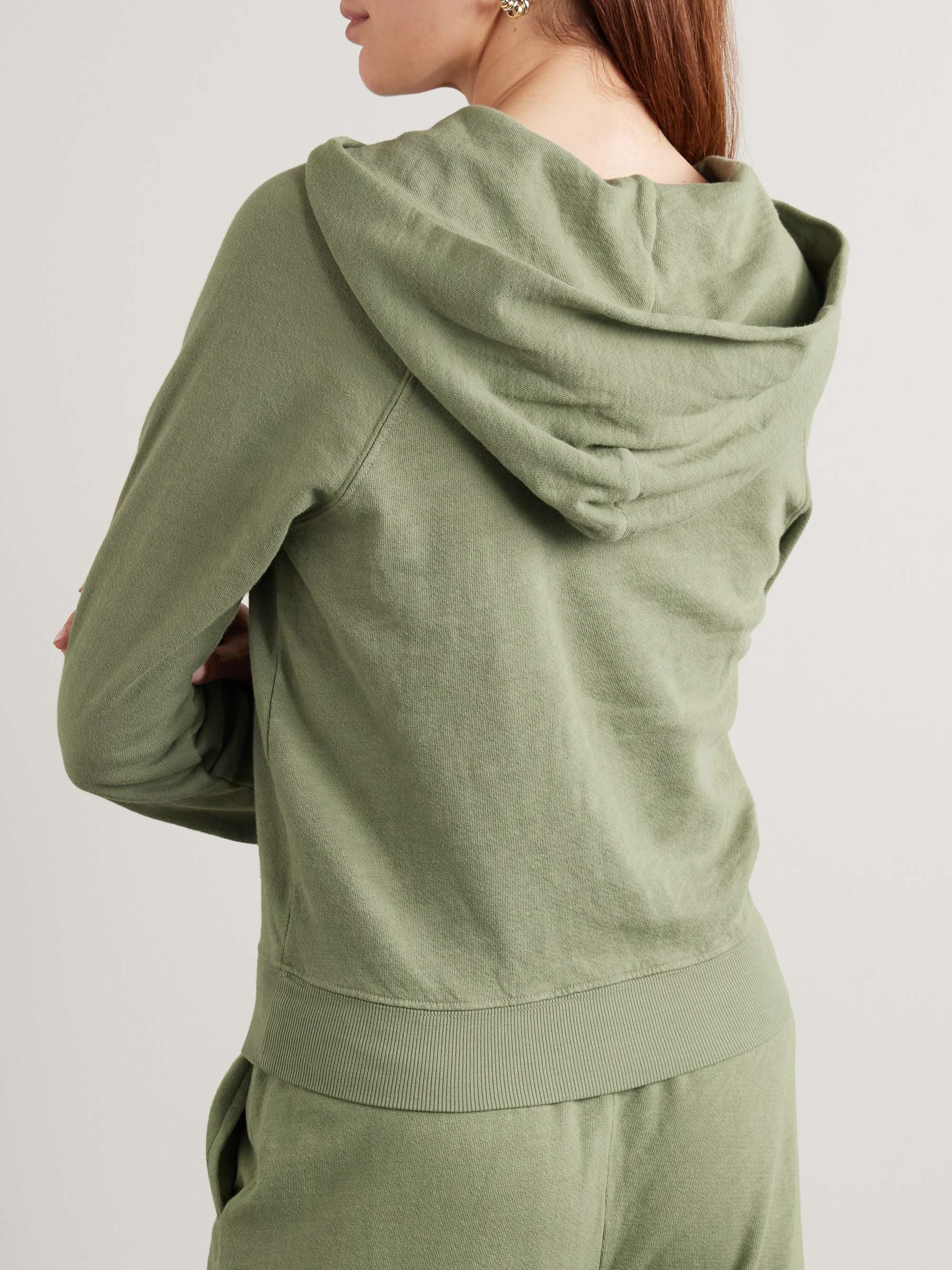 Sonny cropped embroidered cotton-jersey hoodie view
