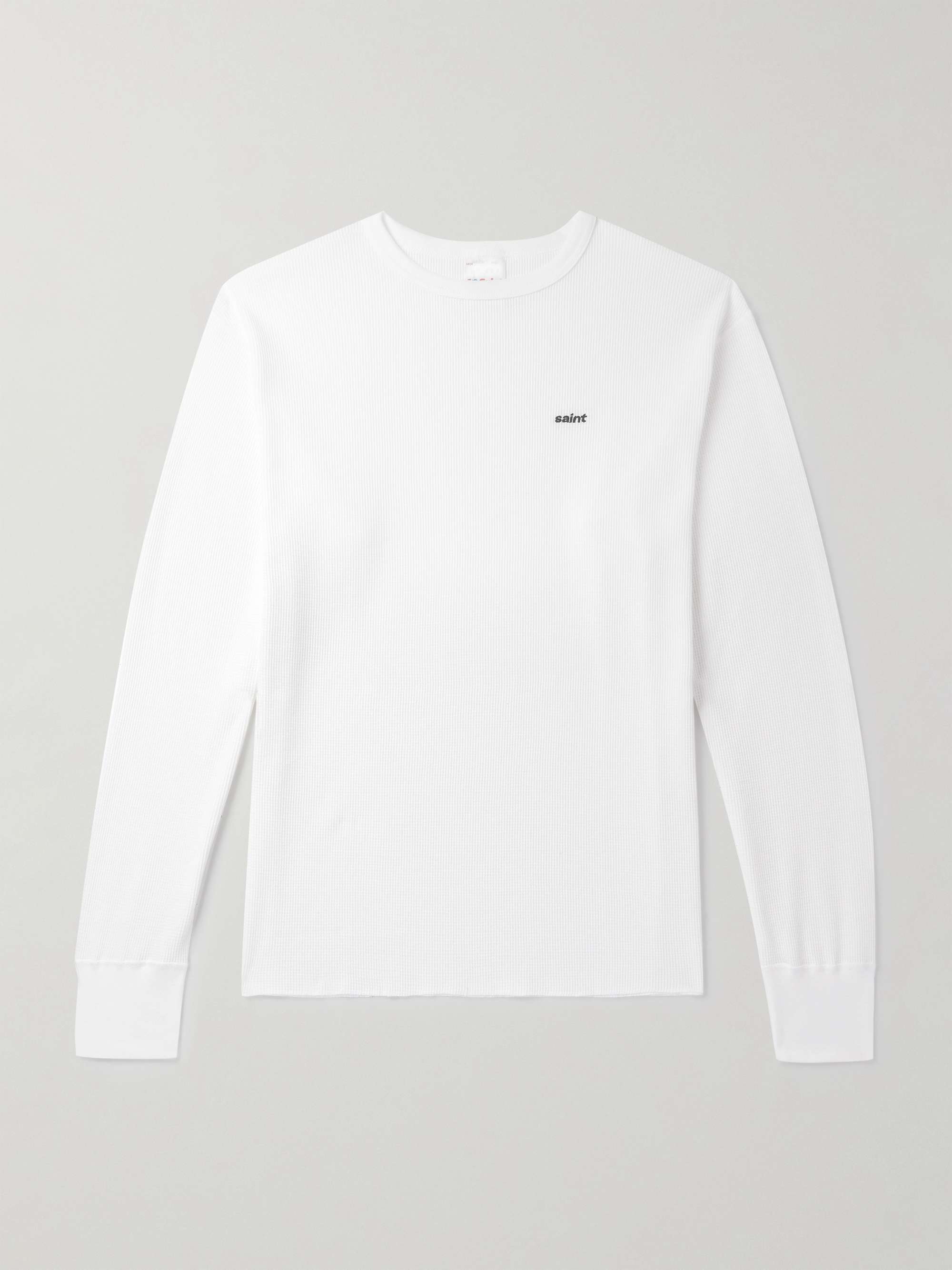 Oversized Logo-Embroidered Waffle-Knit Cotton T-Shirt view
