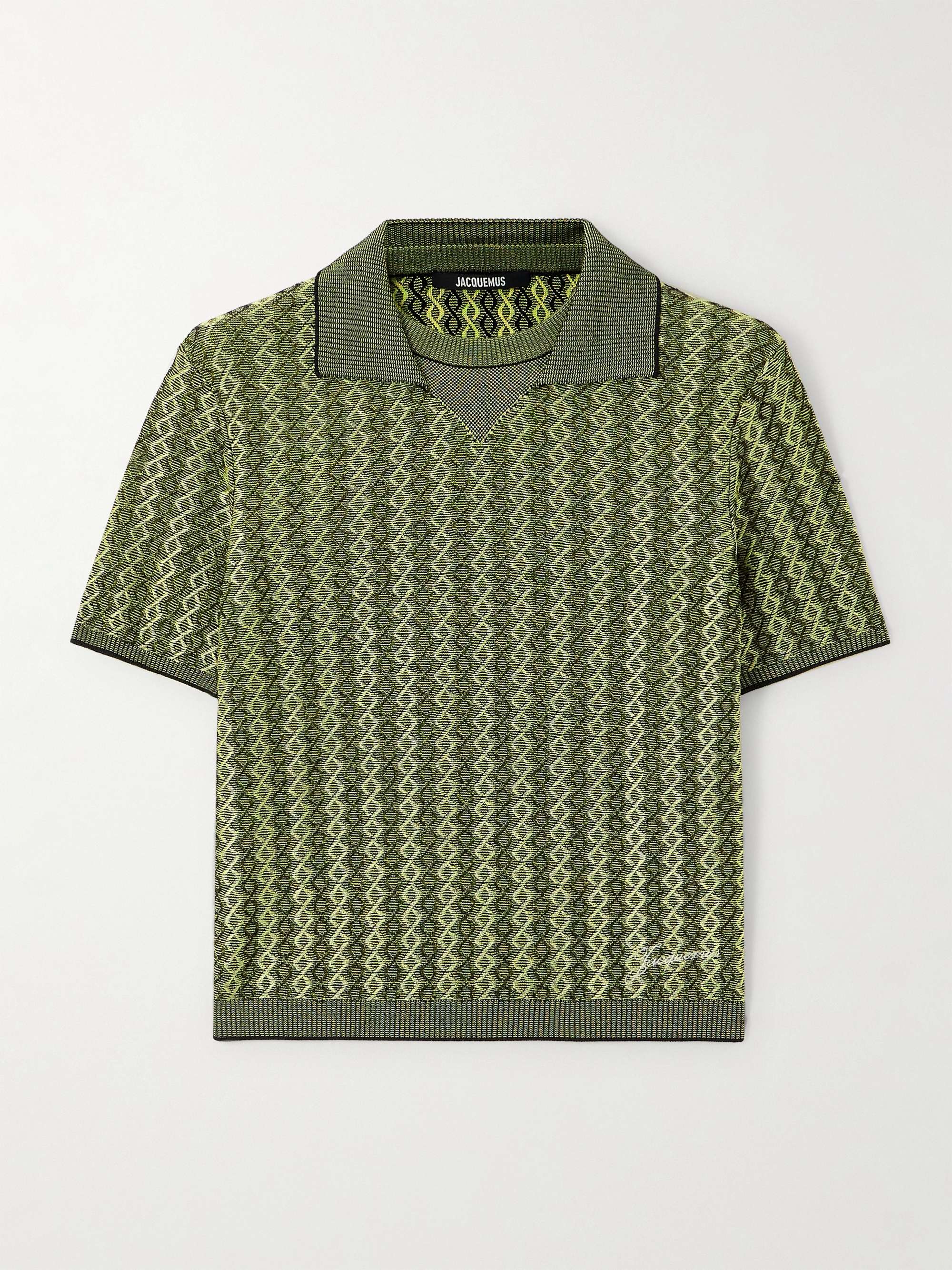 Marino jacquard-knit polo shirt view