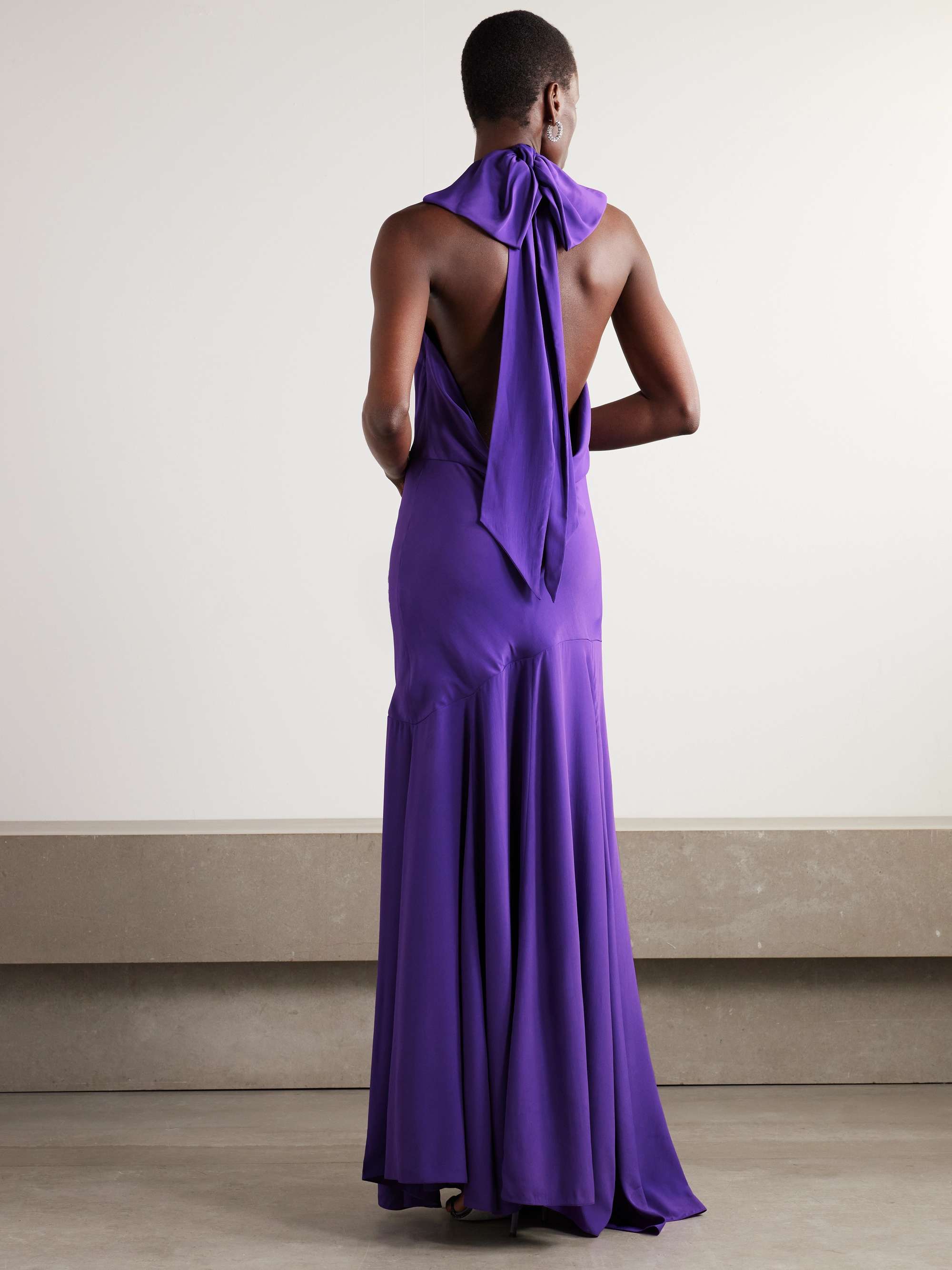 Crepe halterneck gown view