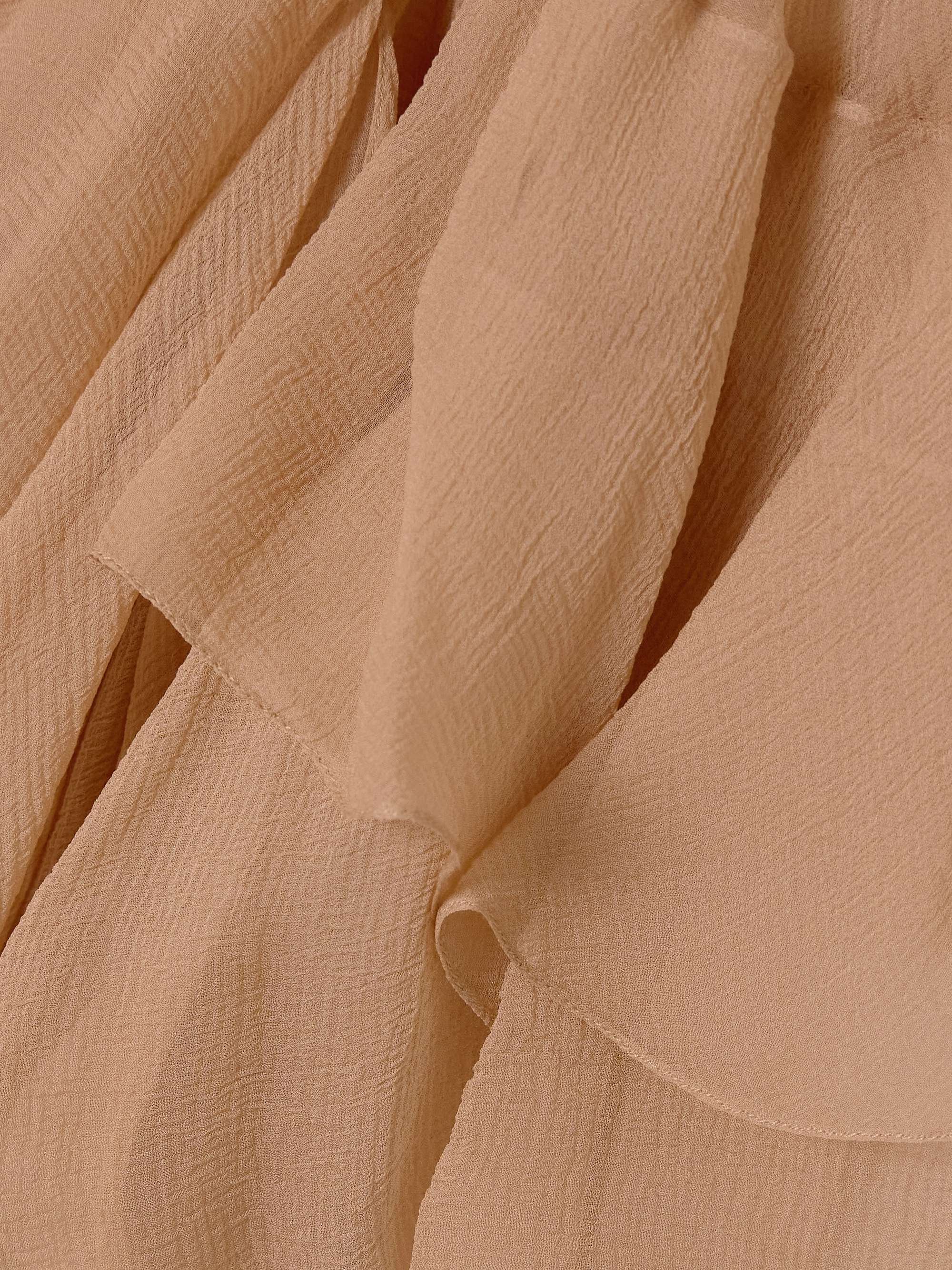 Cutout ruffled silk-crepon turtleneck blouse view