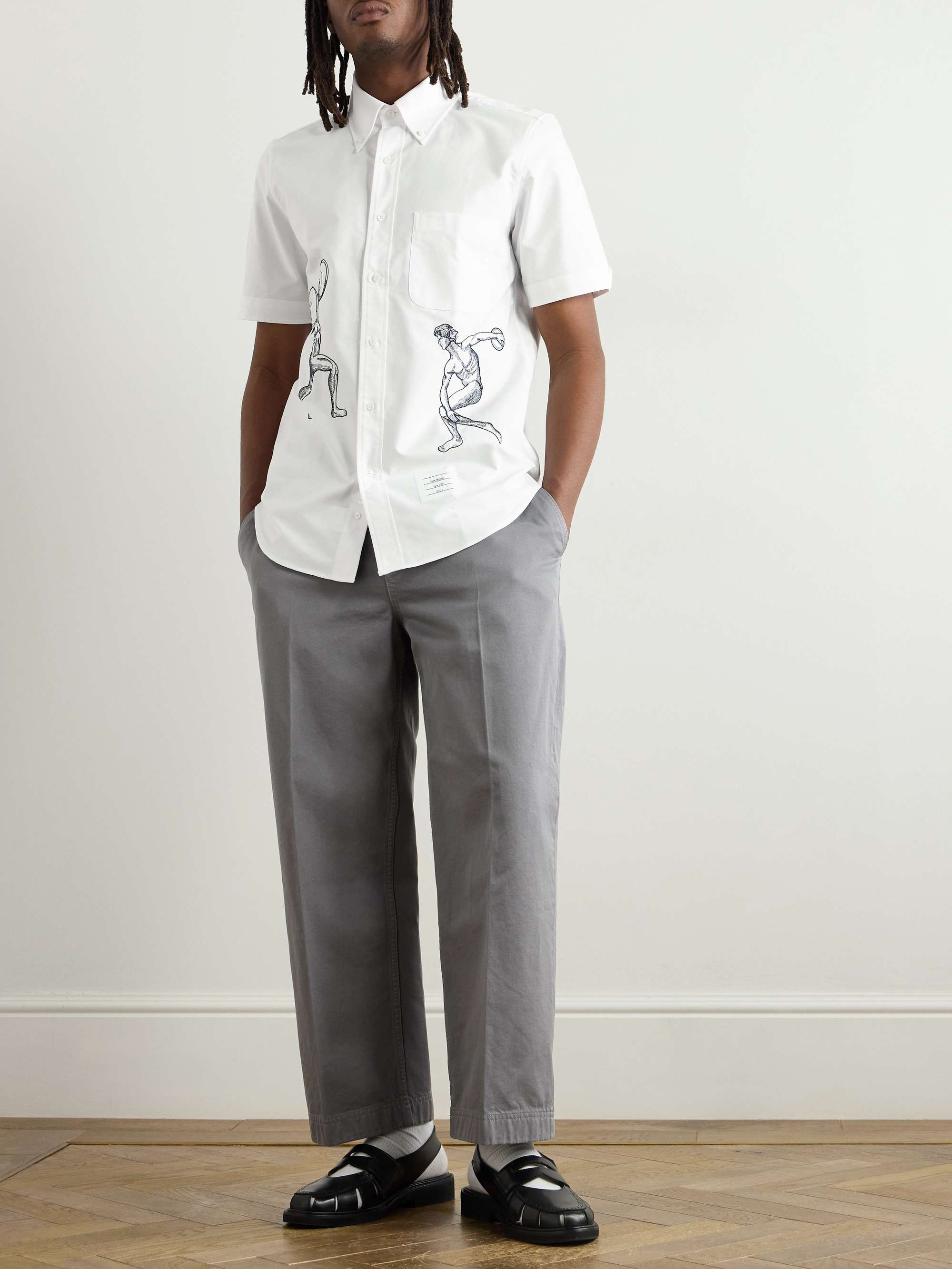 Button-Down Collar Embroidered Cotton Oxford Shirt view