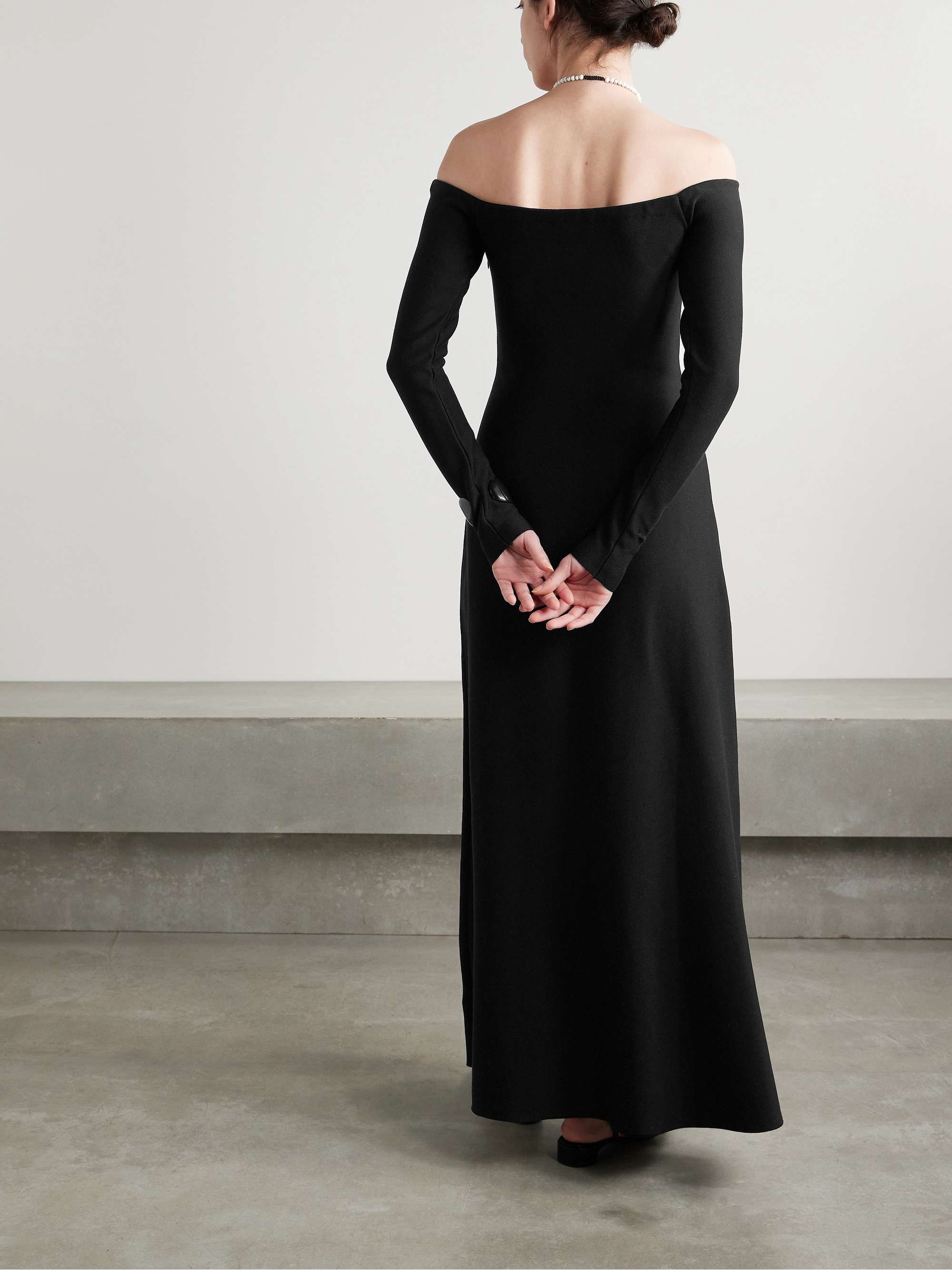 Aine off-the-shoulder silk-jersey maxi dress view