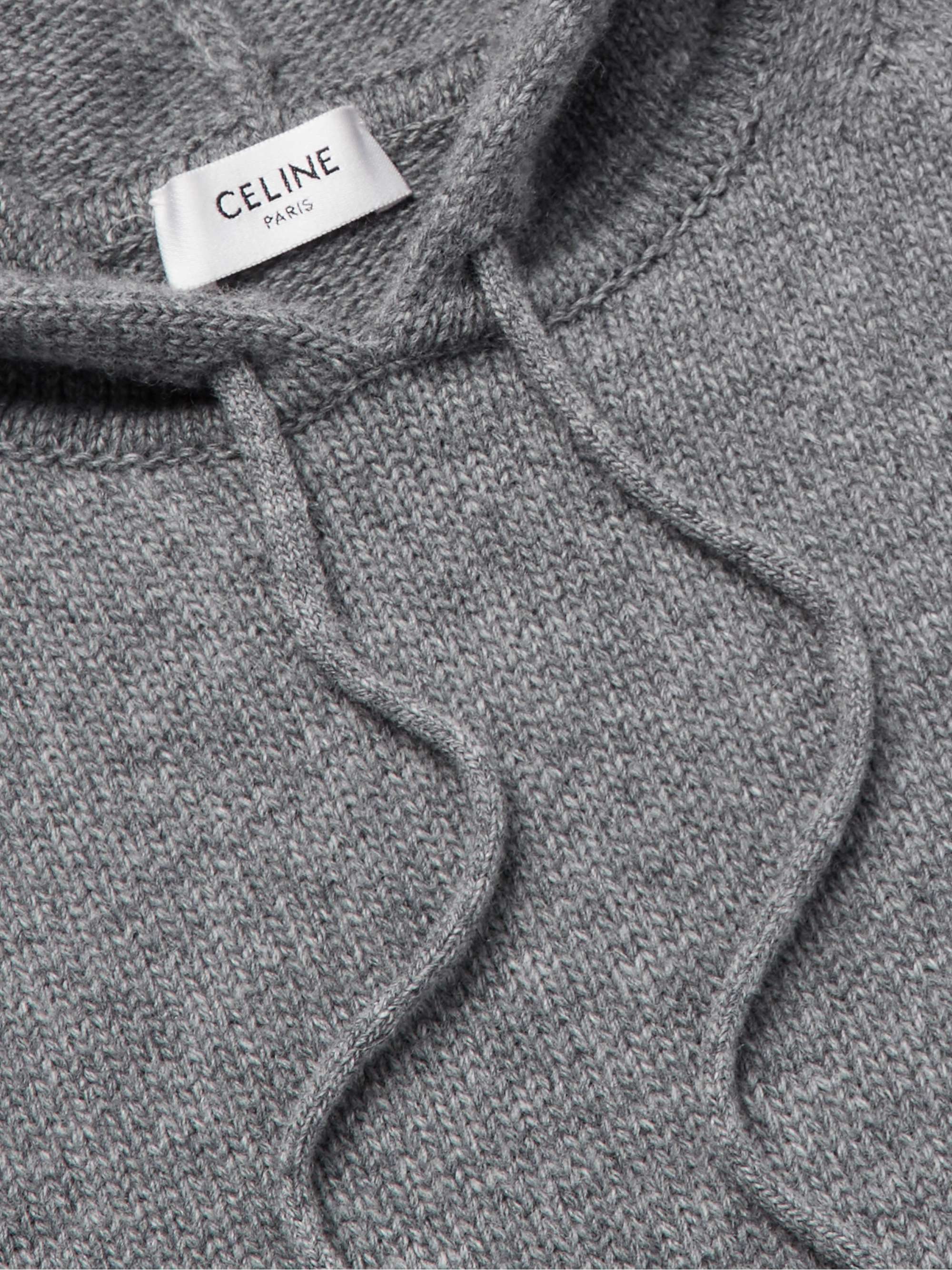 Logo-Embroidered Wool and Cashmere-Blend Hoodie view