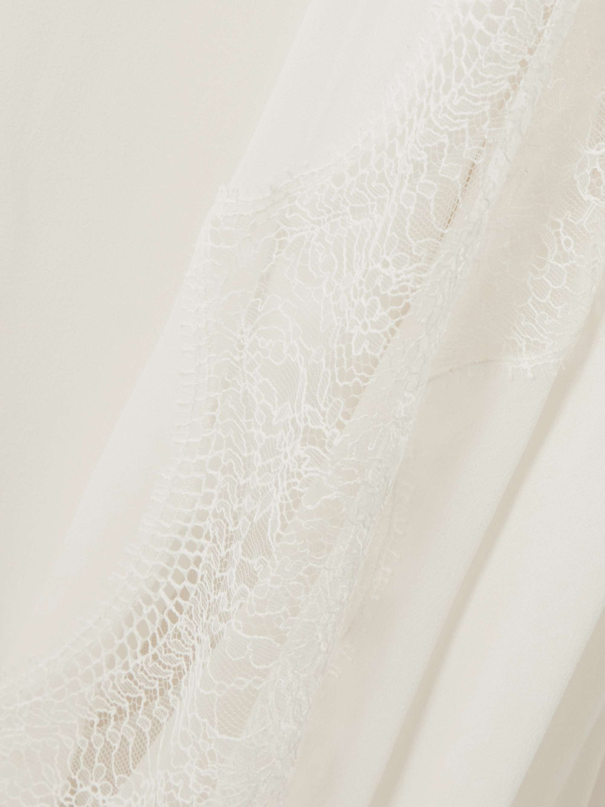 Semeli Chantilly lace-trimmed silk-georgette gown view